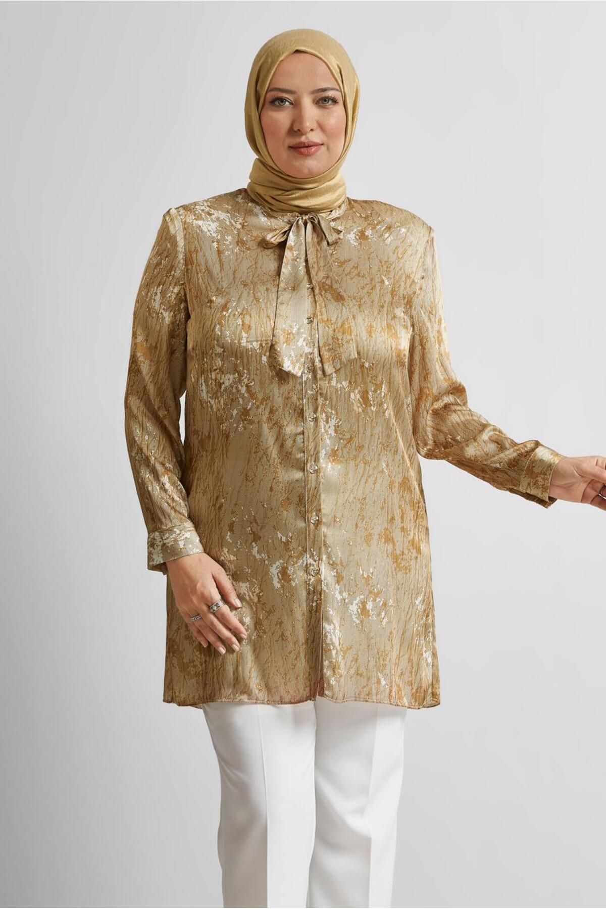 Alvina DESENLİ SATEN TUNİK 20707