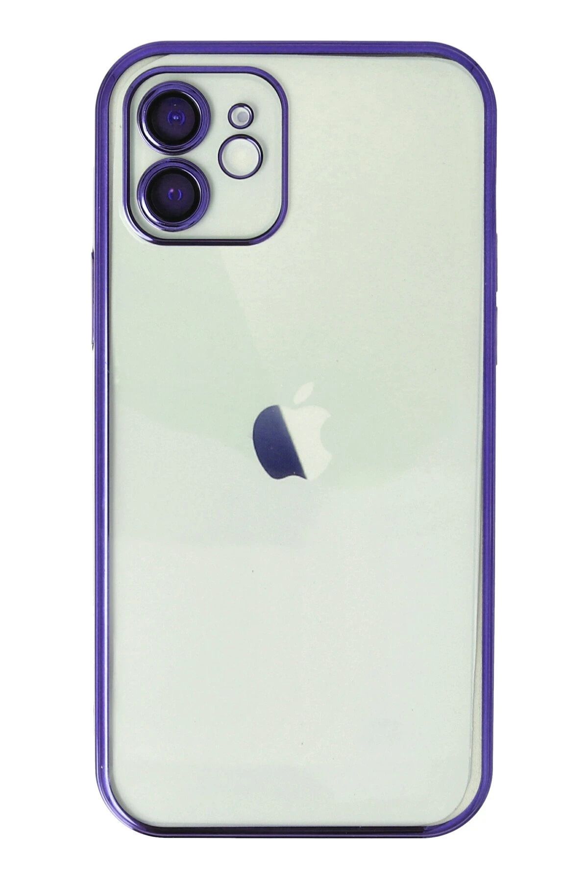 NewFace iPhone 12 Kılıf Lensli Silikon - Mor FERRG