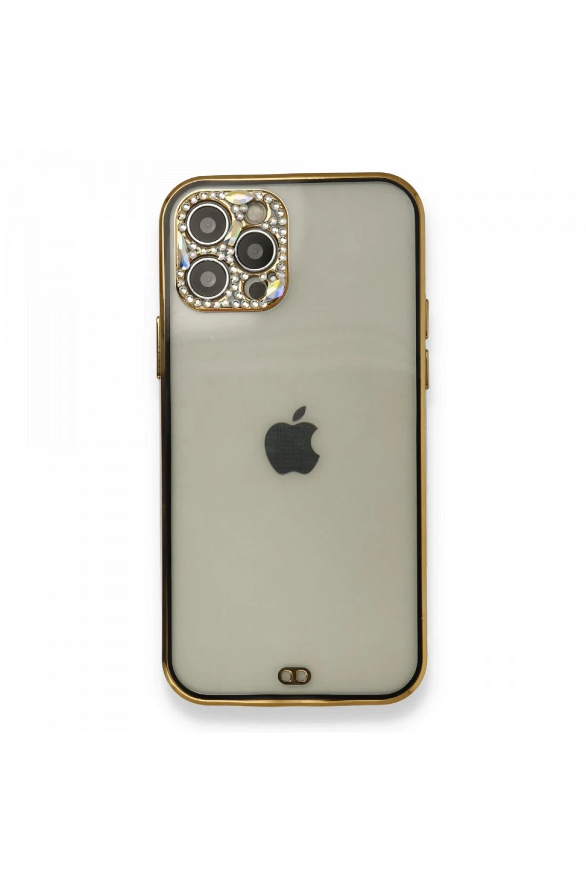 NewFace iPhone 12 Pro Uyumlu Kılıf Liva Taşlı Silikon - Siyah HNZRN