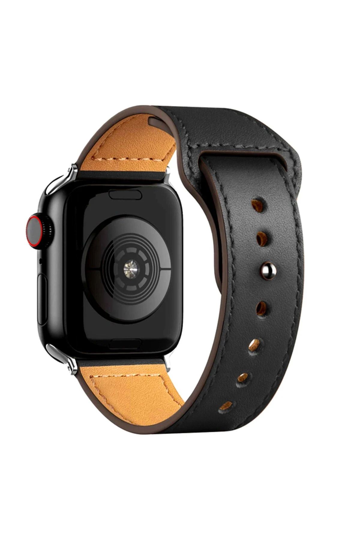 NewFace Apple Watch 42mm KR415 Luaz Deri Kordon - Siyah BSTMY