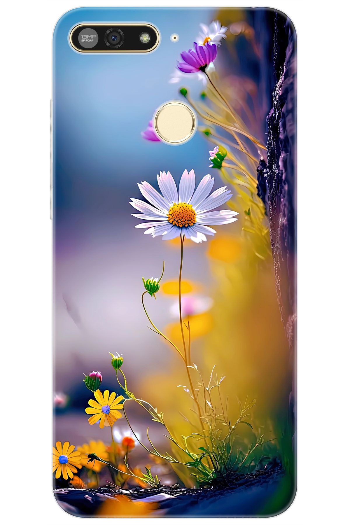 Ceppare Honor 7A (AUM-L29) Uyumlu Kılıf Desen Baskılı Silikon Papatya Seri STK:1000 CP-1IbISlB