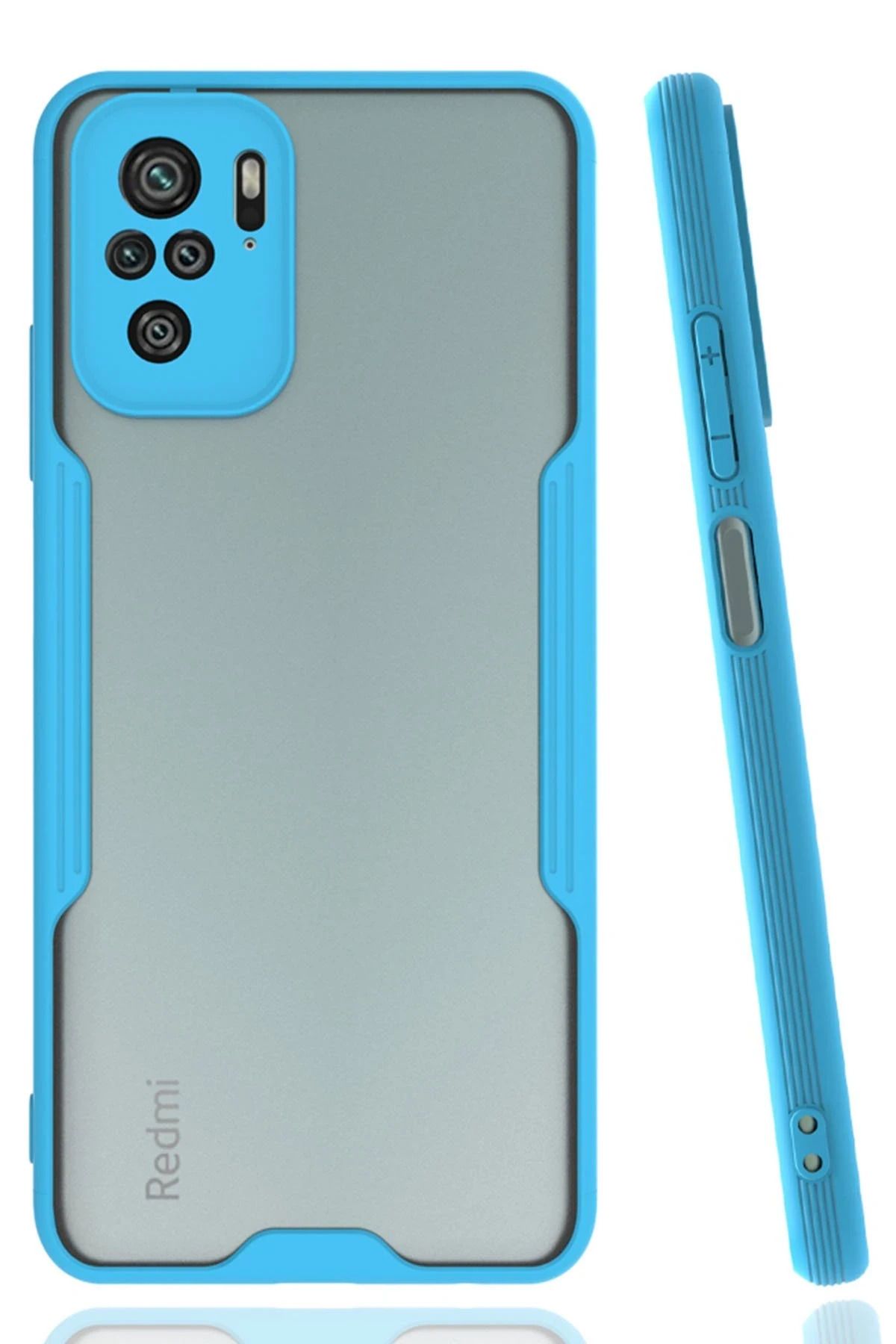 NewFace Xiaomi Redmi Note 10 Kılıf Platin Silikon - Mavi NRMSA