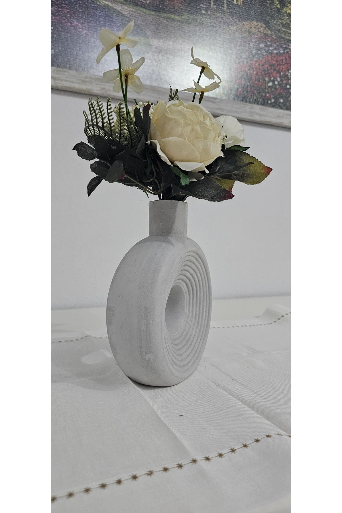 Home Modern Görünümlü Gri Dekoratif Vazo