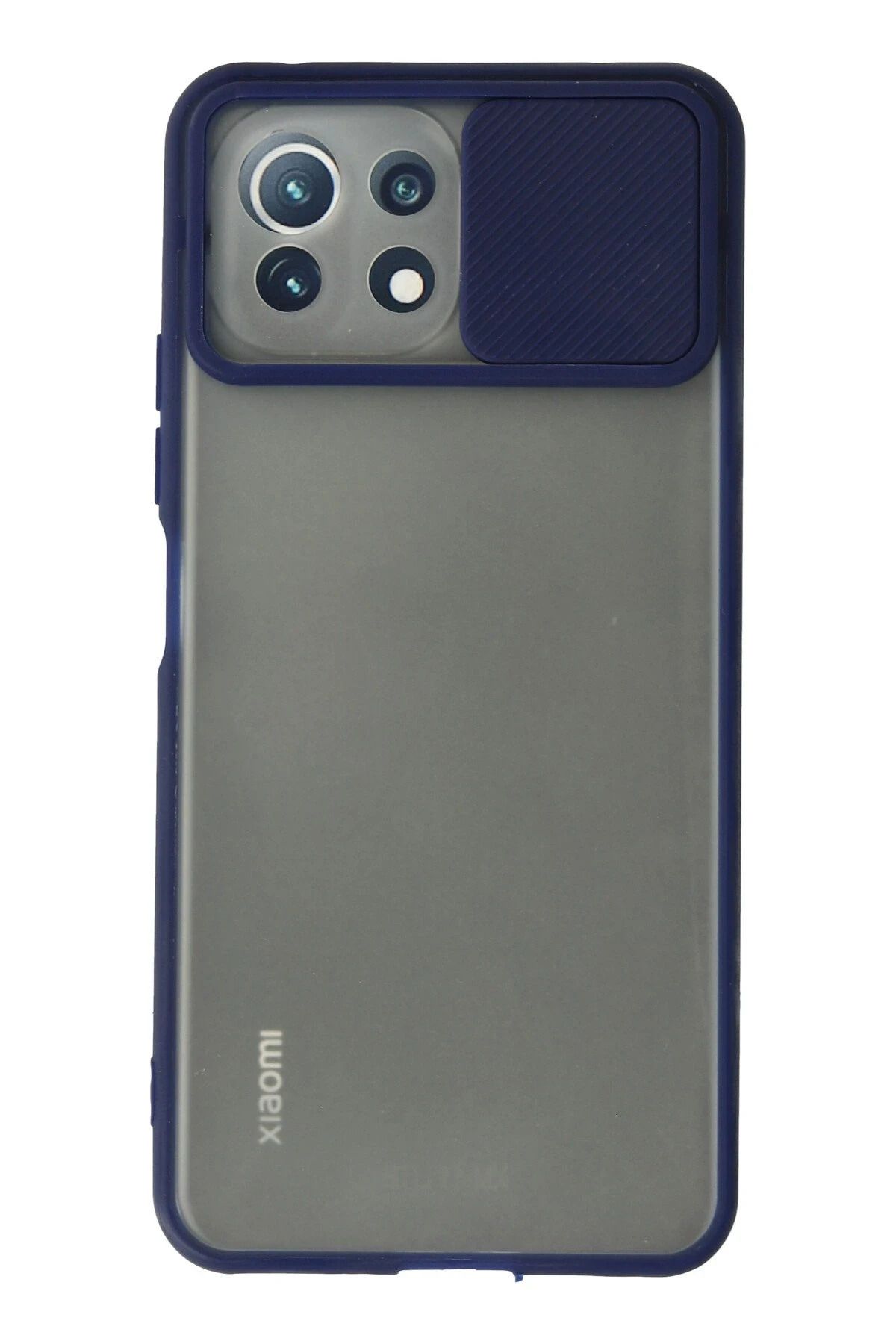 NewFace Xiaomi Mİ 11 Lite Kılıf Palm Buzlu Kamera Sürgülü Silikon - Lacivert JOJUA