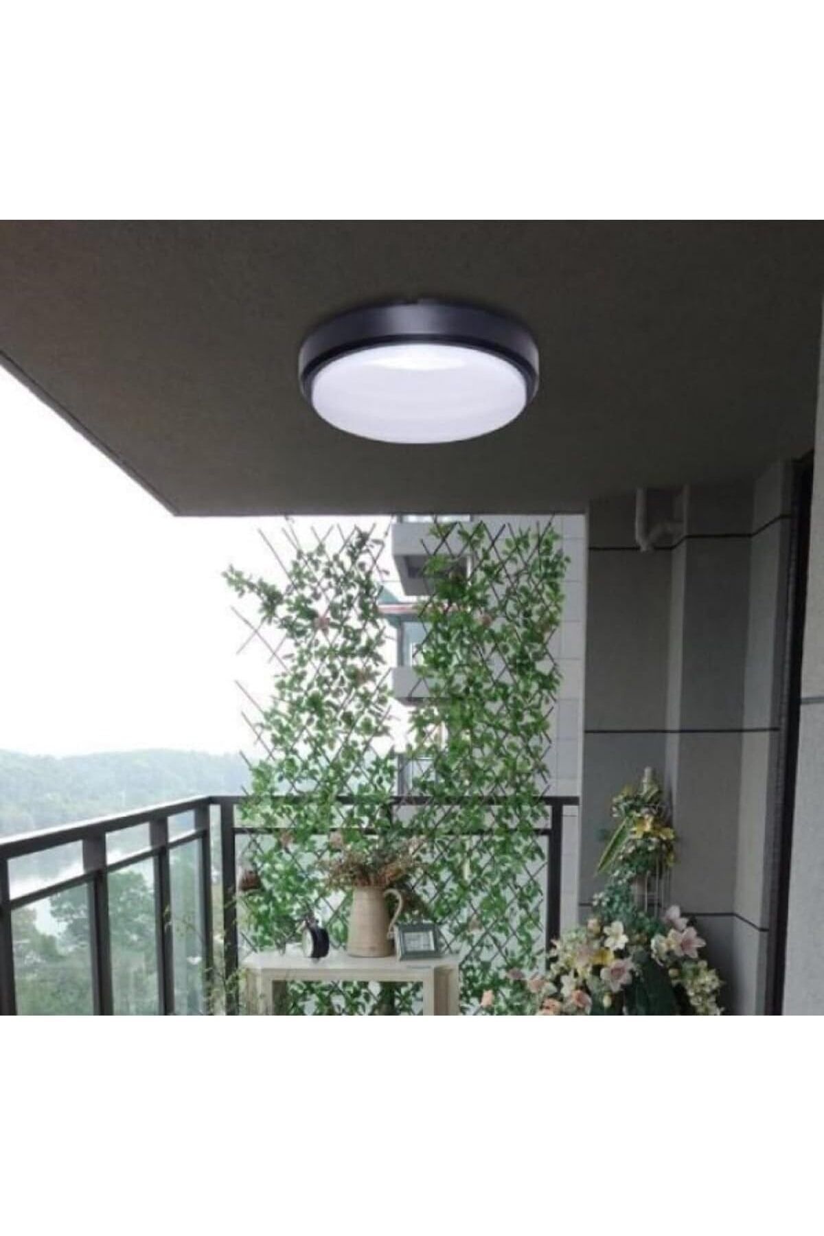 STOREMAX glpzr Artos Yuvarlak Siyah LED Nem Su Geçirmez Banyo Bahçe Balkon Tavan Duvar Lambası Beyaz Işı