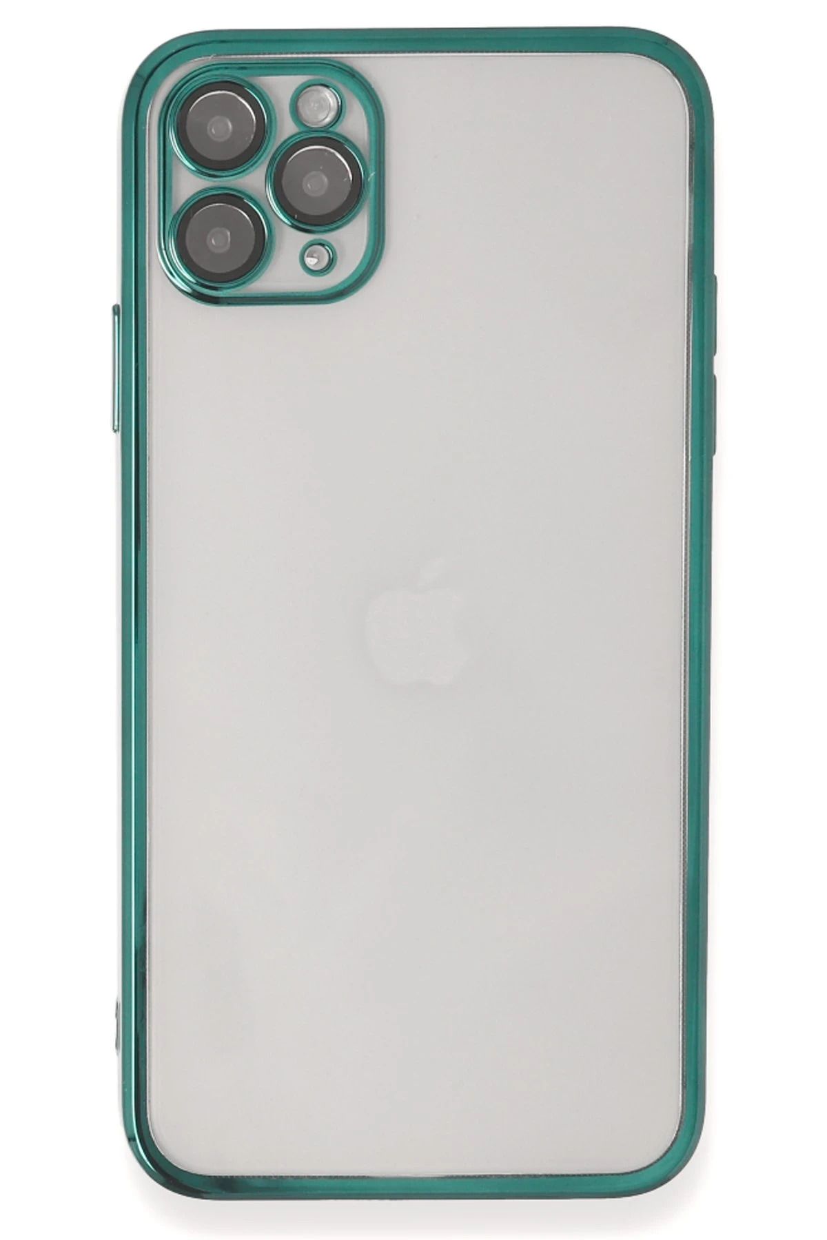 NewFace iPhone 11 Pro Kılıf Lensli Silikon - Yeşil JOJUA