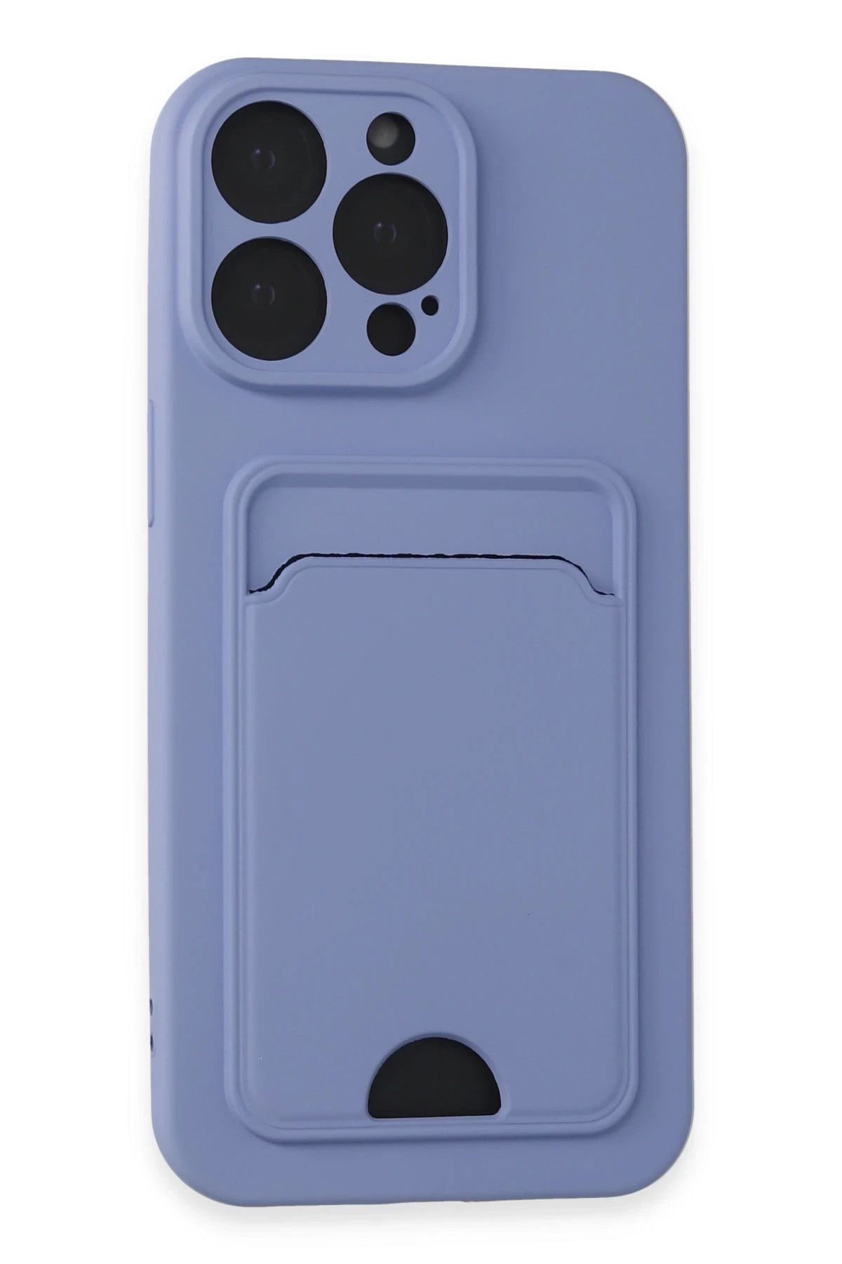 NewFace iPhone 14 Pro Max Kılıf Kelvin Kartvizitli Silikon - Lila YNSMR