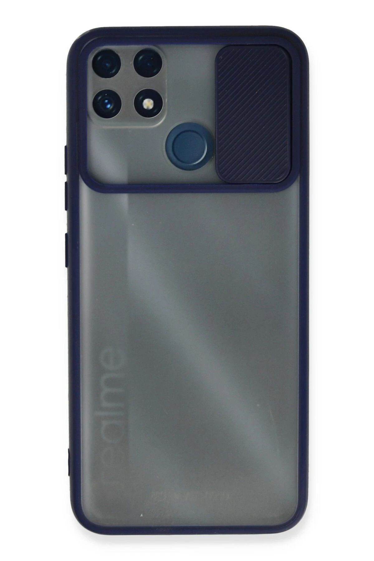 NewFace Realme C25 Kılıf Palm Buzlu Kamera Sürgülü Silikon - Lacivert JOJUA