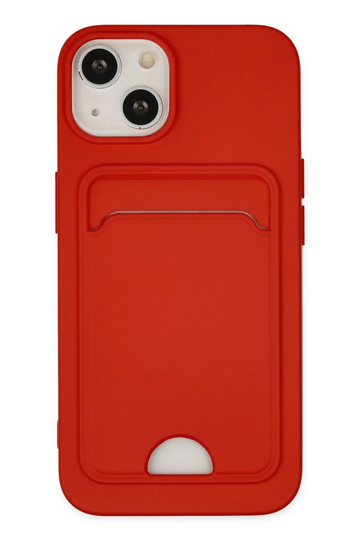NewFace iPhone 14 Plus Kılıf Kelvin Kartvizitli Silikon - Kırmızı JOJUA
