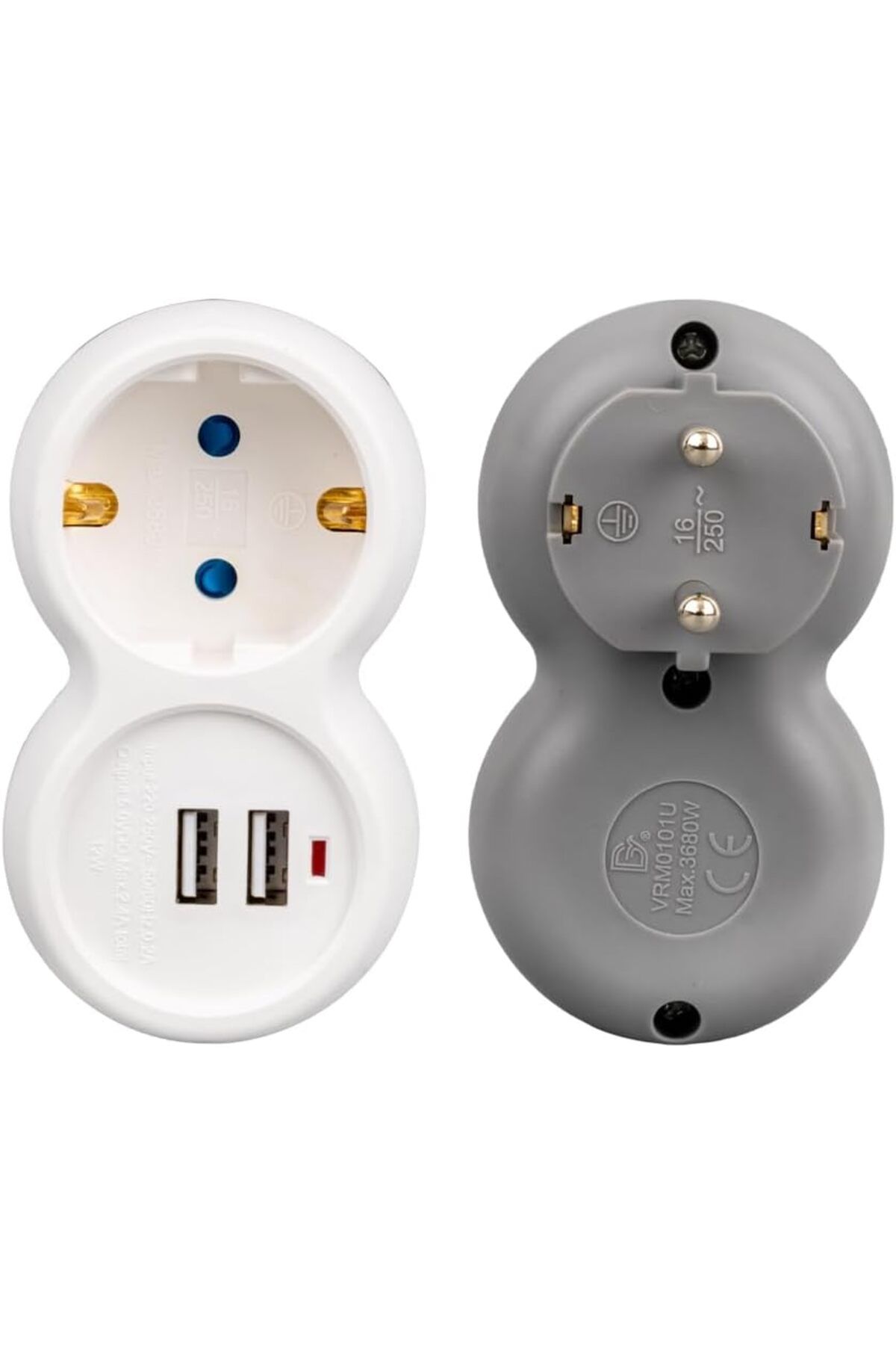 STOREMAX mrttnca 250V 16A Tekli Çift USB'li Duvar Priz, 1x Priz, 2x USB Giriş, Maks 3680W, Maks 16A, Usb Ç
