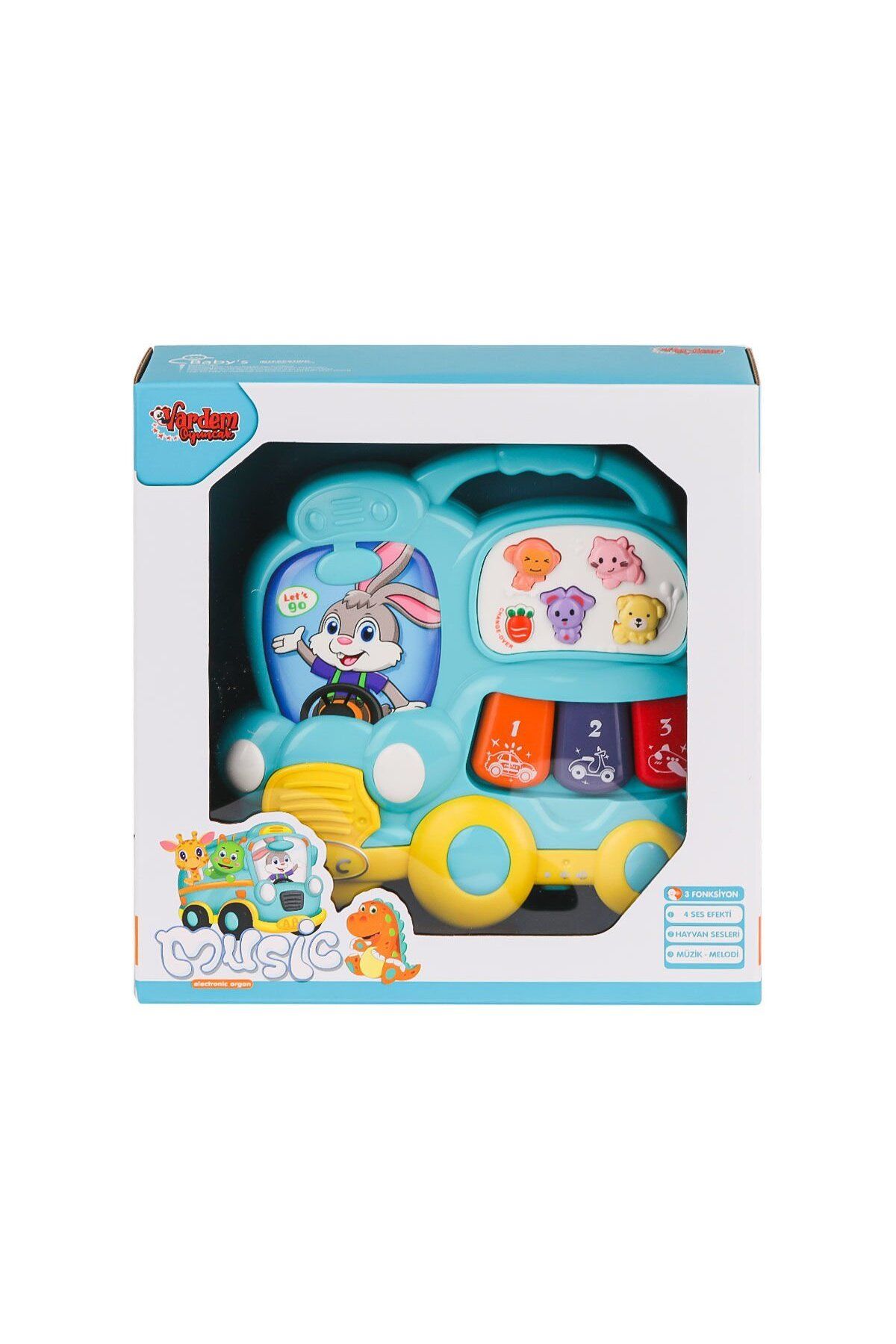 VARDEM OYUNCAK JLG-855-63A Işıklı ve Müzikli Otobüs Bebek Piano -Vardem Oyuncak