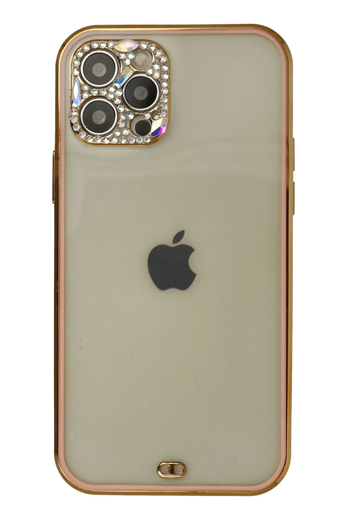 NewFace iPhone 12 Pro Max Kılıf Liva Taşlı Silikon - Pembe JOJUA