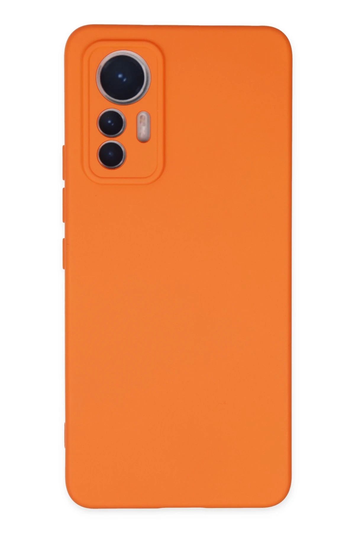 NewFace Xiaomi Mi 12 Lite Kılıf Nano içi Kadife Silikon - Turuncu JOJUA