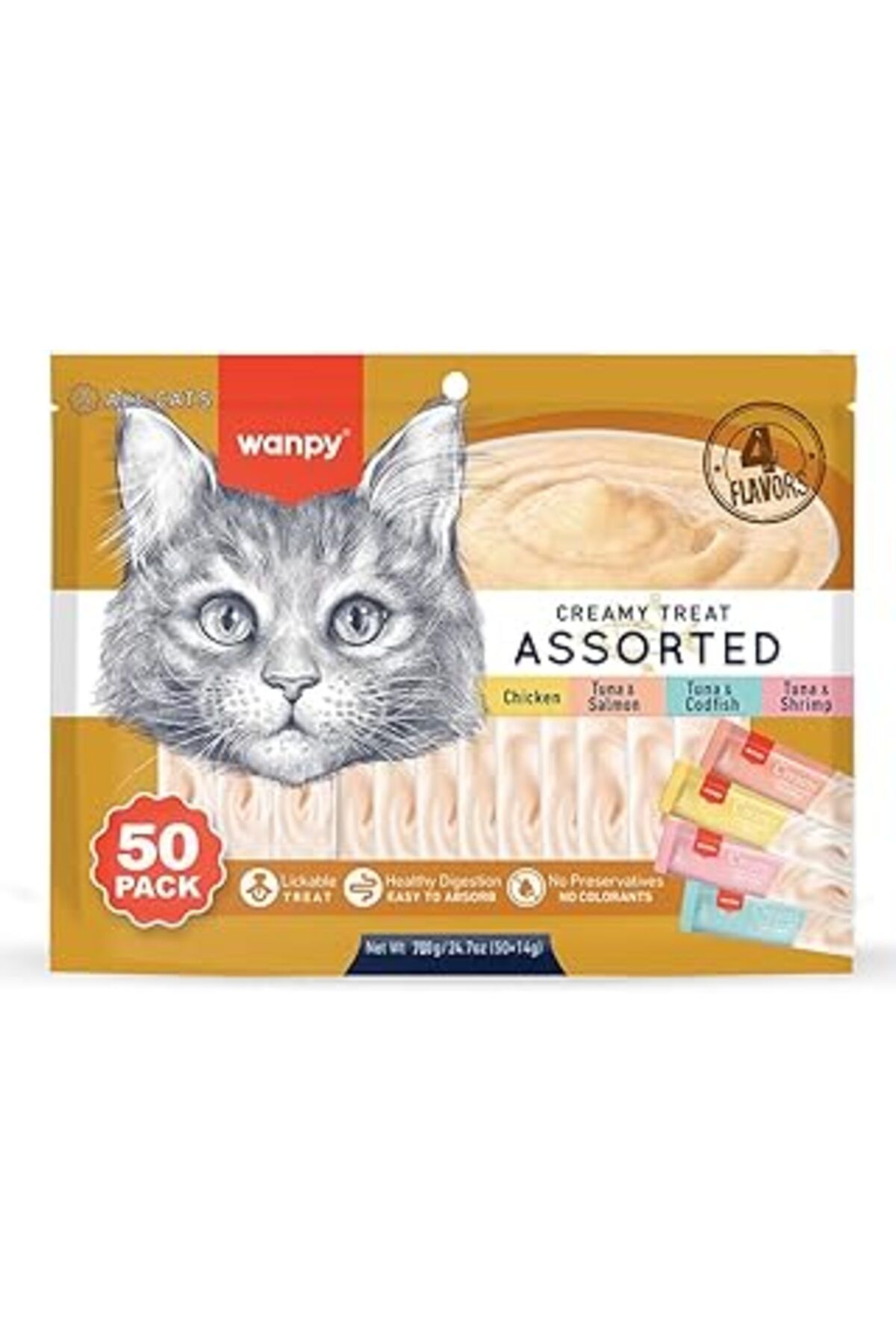 Mu Art Wanpy Karışık Dört Lezzetli Krema Ödülü, 50X14 Gram