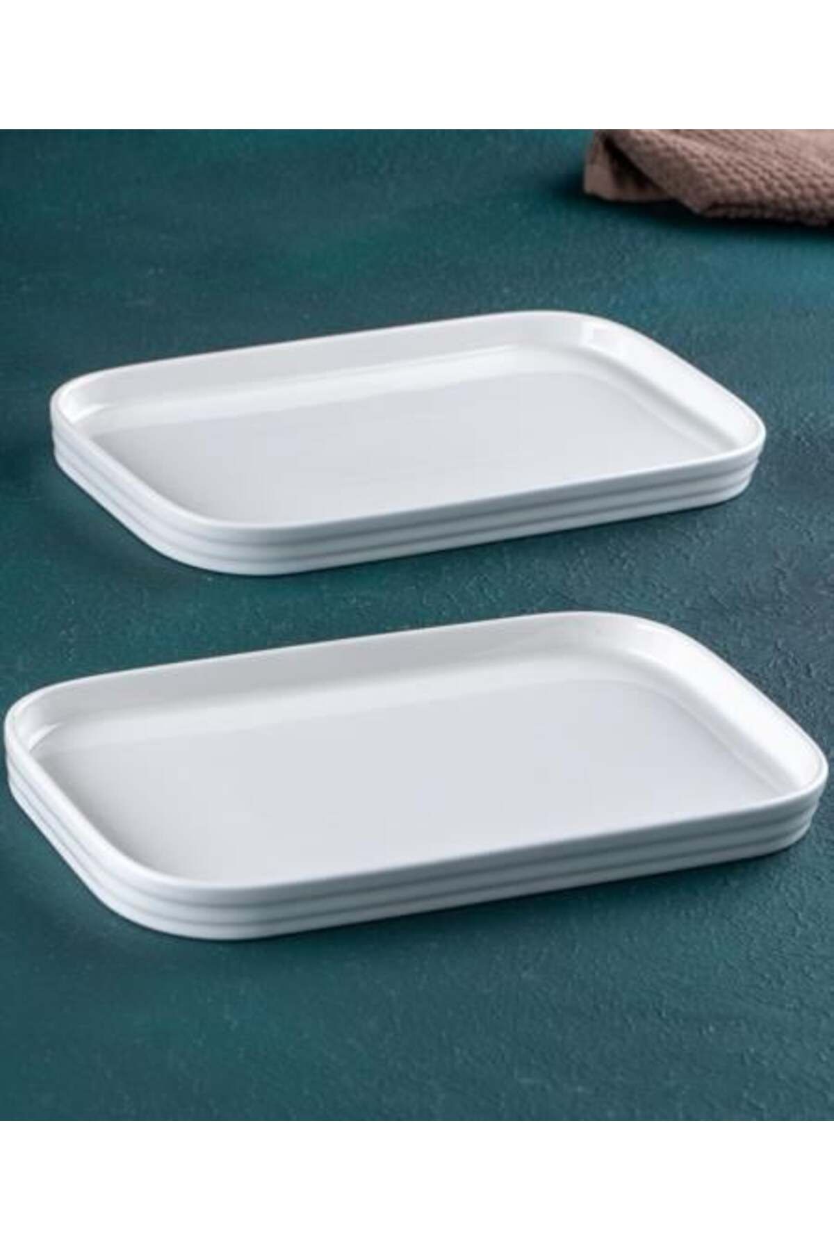 şirin eşyalarım Bianco Perla Porselen Dikdörtgen Tabak - 25 cm / 1 Adet