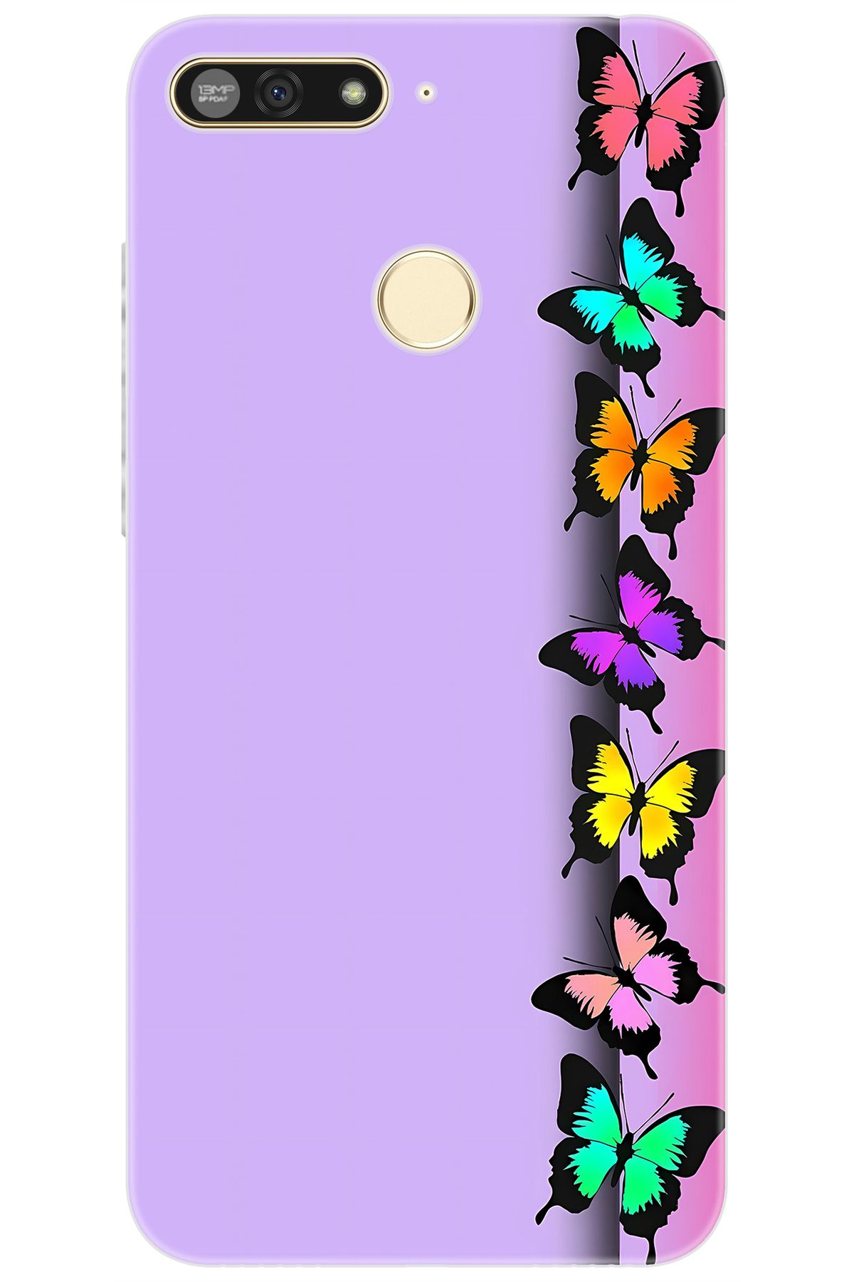 Ceppare Honor 7A (AUM-L29) Uyumlu Kılıf Desen Baskılı Silikon Kelebek STK:671 CP-ctEYCFH