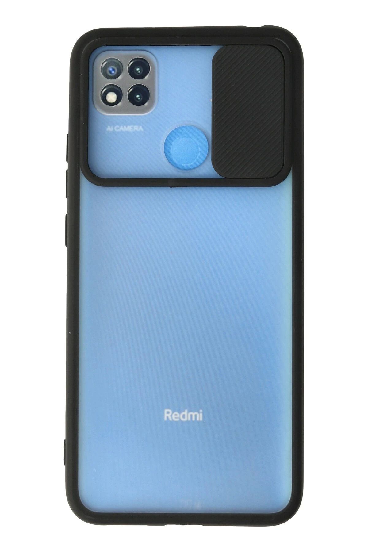 NewFace Xiaomi Redmi 9C Kılıf Palm Buzlu Kamera Sürgülü Silikon - Siyah JOJUA