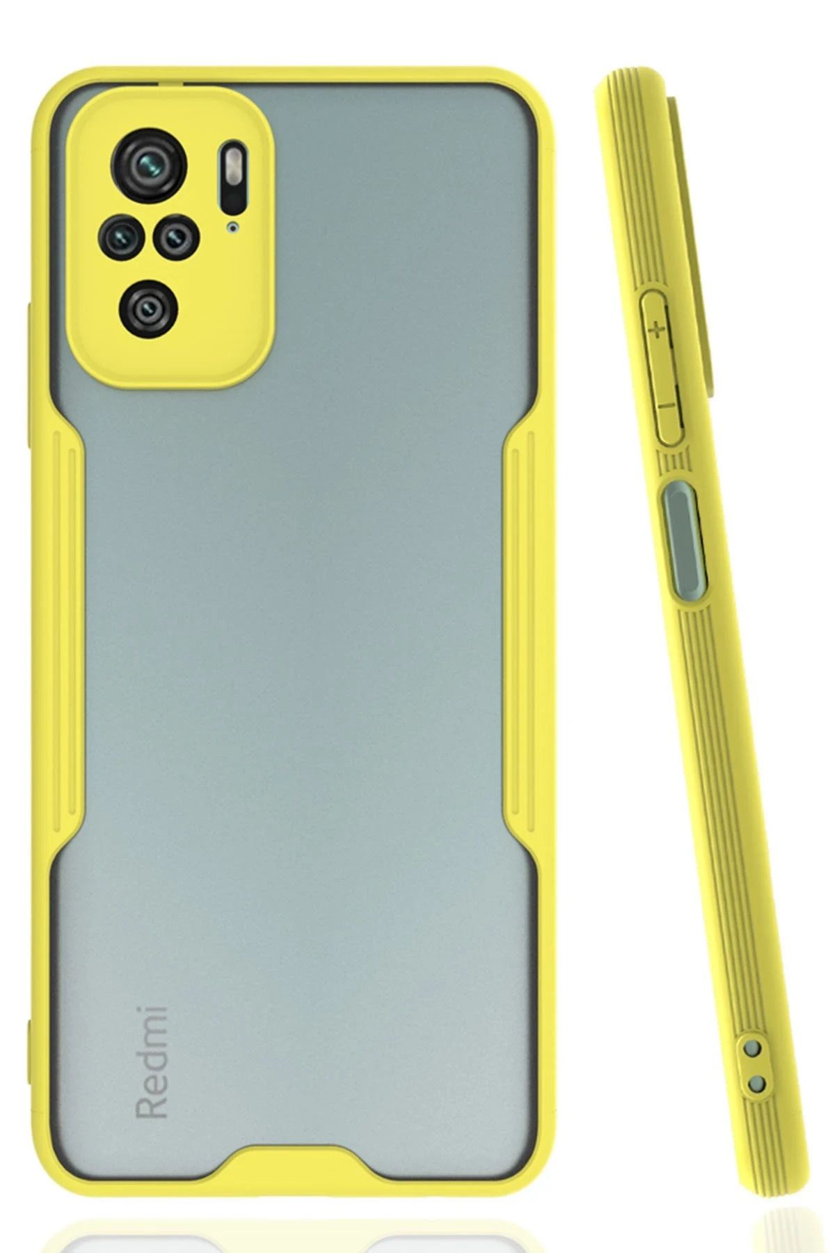 NewFace Xiaomi Redmi Note 10 Kılıf Platin Silikon - Sarı JOJUA