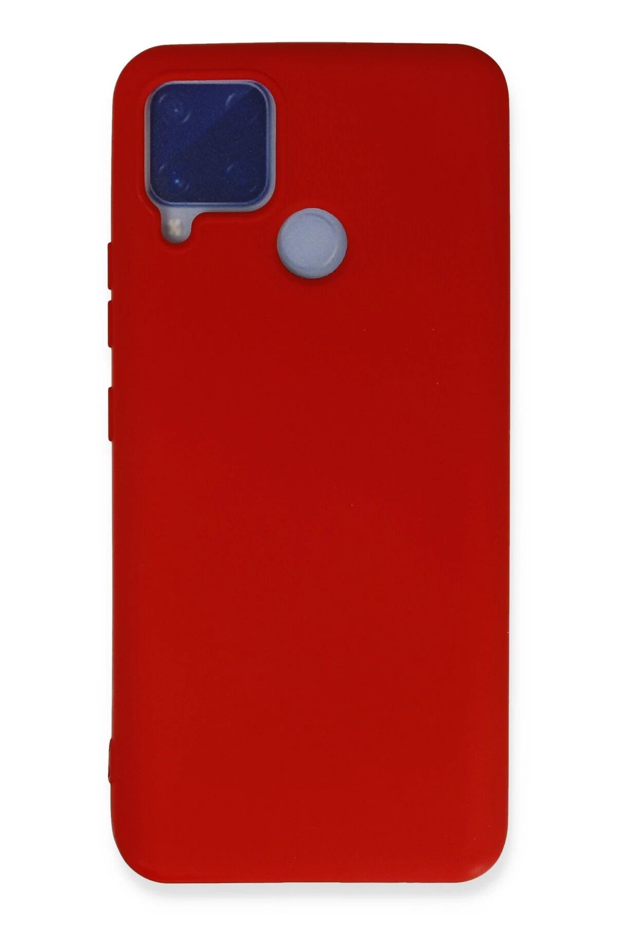 NewFace Realme C15  Uyumlu Kılıf Nano içi Kadife Silikon - Kırmızı HNZRN