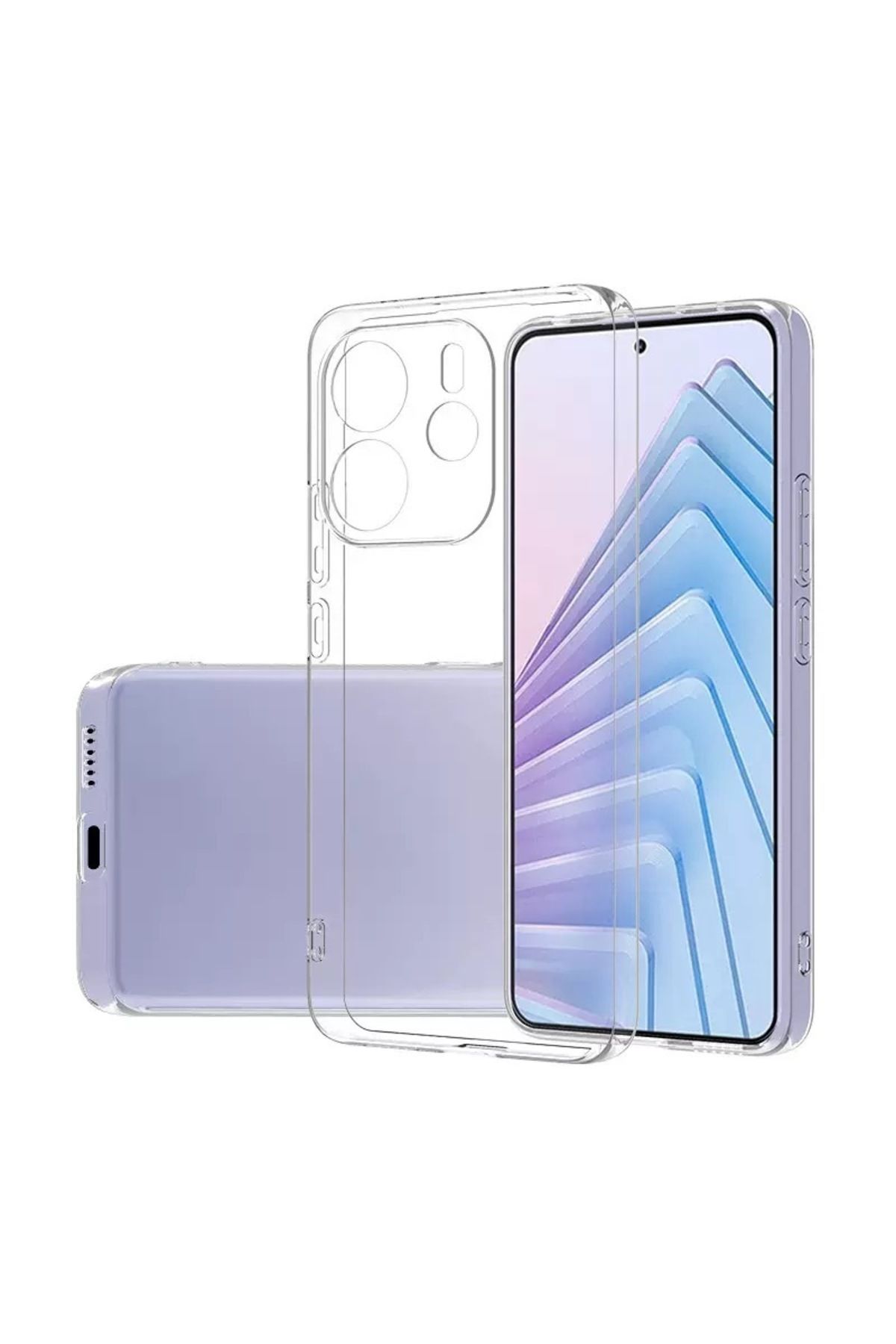 Kupa Xiaomi Redmi Note 14 5G Kılıf Pürüzsüz Şık Parlak Ultra Ince Esnek Şeffaf Silikon Kapak