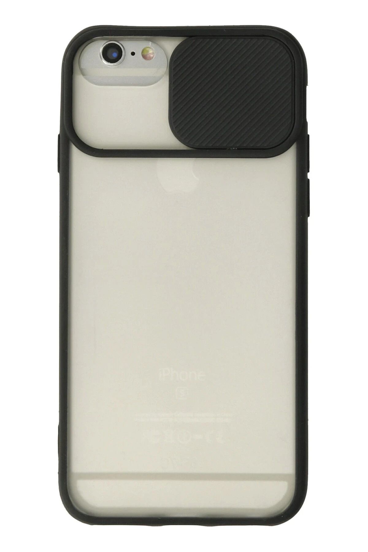 NewFace iPhone 6 Plus Kılıf Palm Buzlu Kamera Sürgülü Silikon - Siyah JOJUA