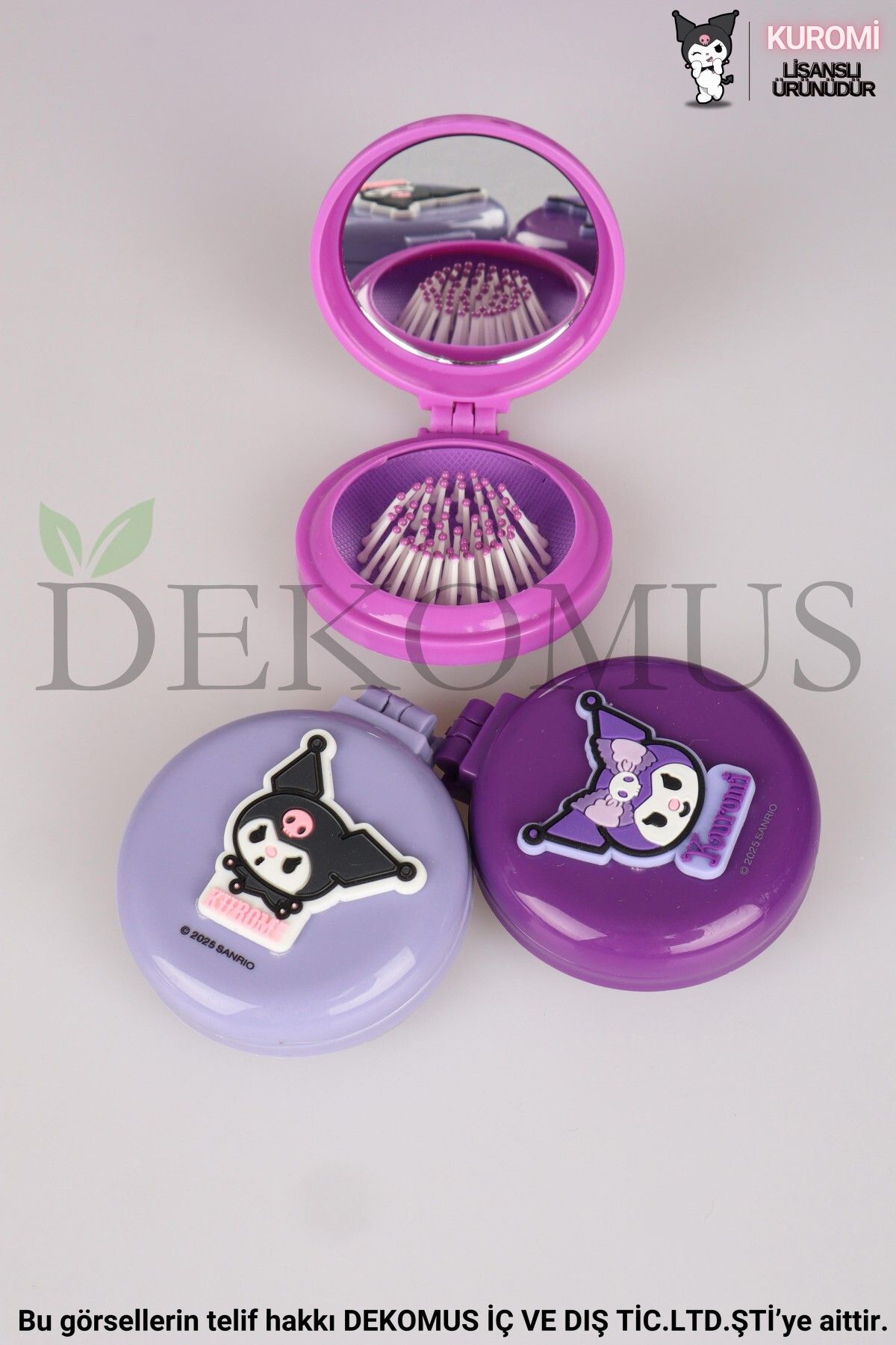 kuromi DEKOMUS İLE LİSANSLI YENİ SEZON KUROMI AYNALI SAÇ FIRÇASI