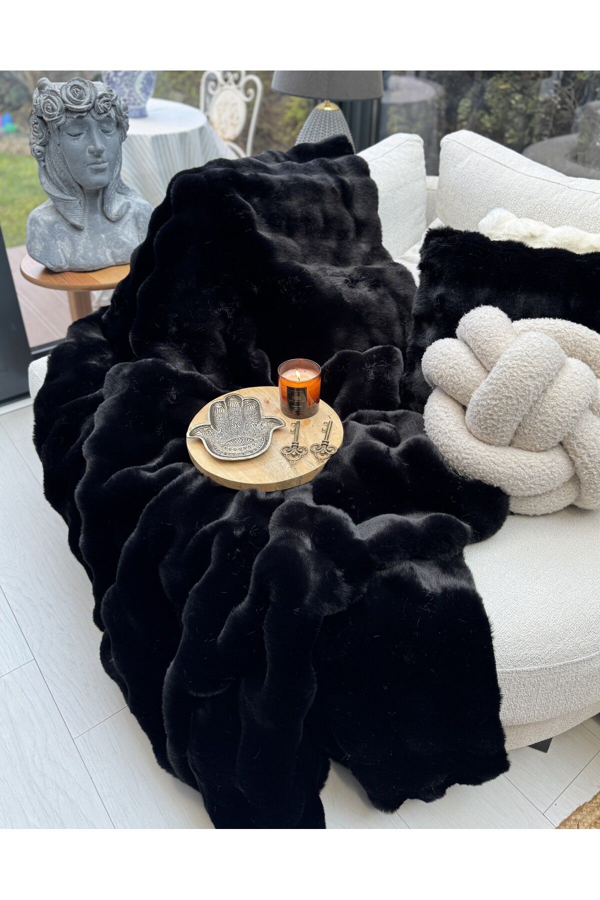sevaradekor-Plush Throw Pillow Cover Fluffy Double Sided Plush Pillow Bubble Plush Throw Pillow Square 2