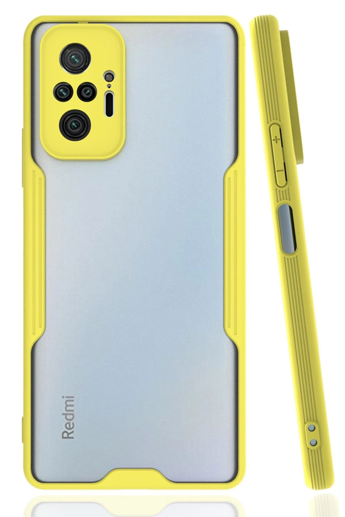 NewFace Xiaomi Redmi Note 10 Pro Kılıf Platin Silikon - Sarı YNSMR