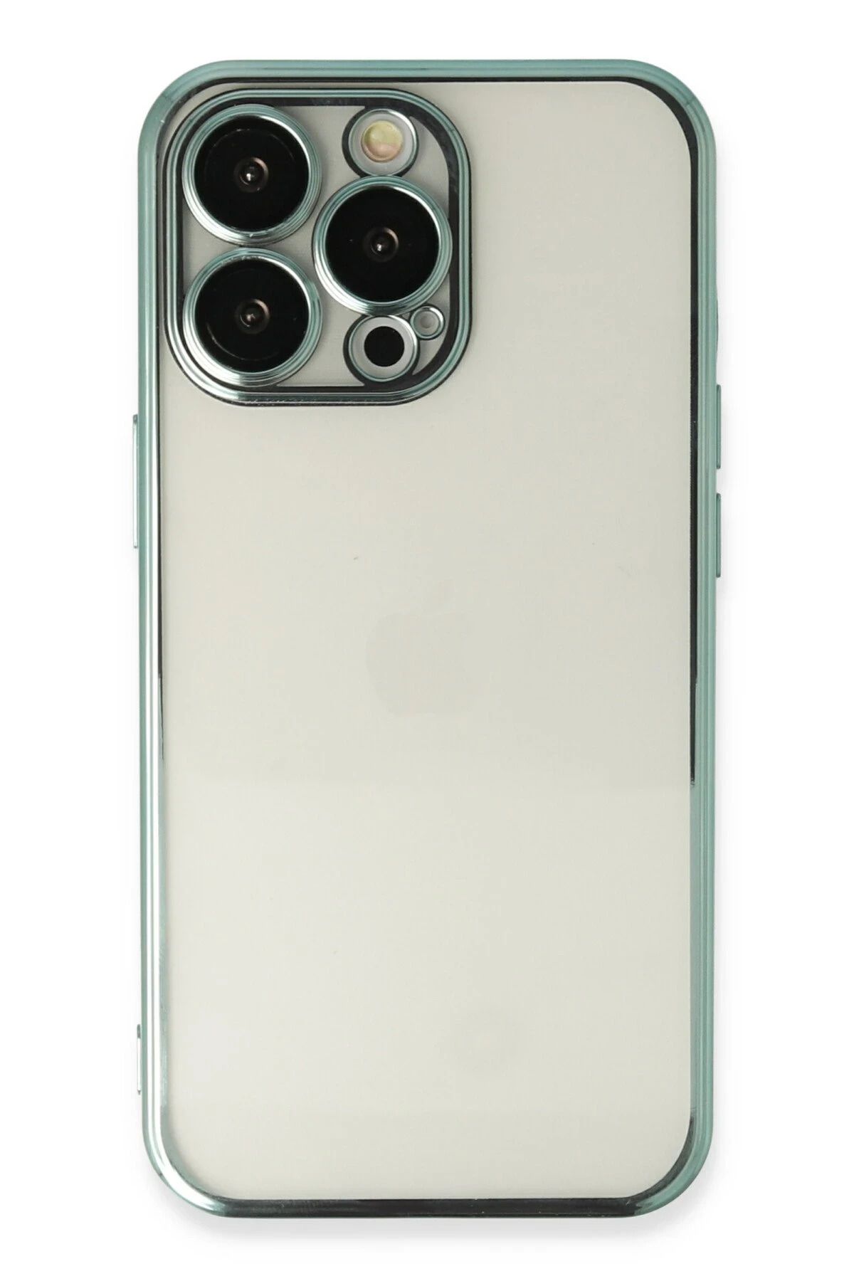 NewFace iPhone 14 Pro Max Kılıf Lensli Silikon - Yeşil HNZRN