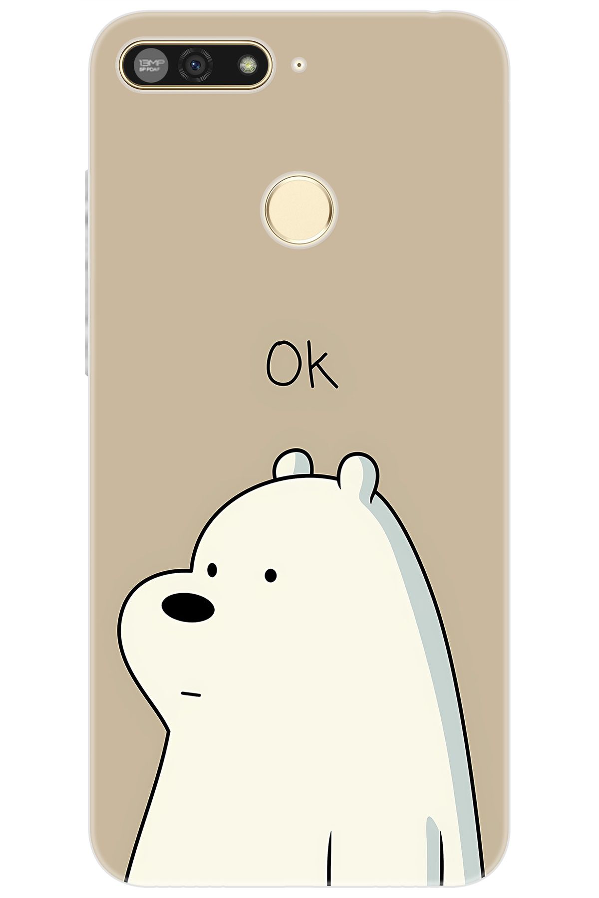 Ceppare Honor 7A (AUM-L29) Uyumlu Kılıf Desen Baskılı Silikon Panda OK STK:641 CP-A60zblg