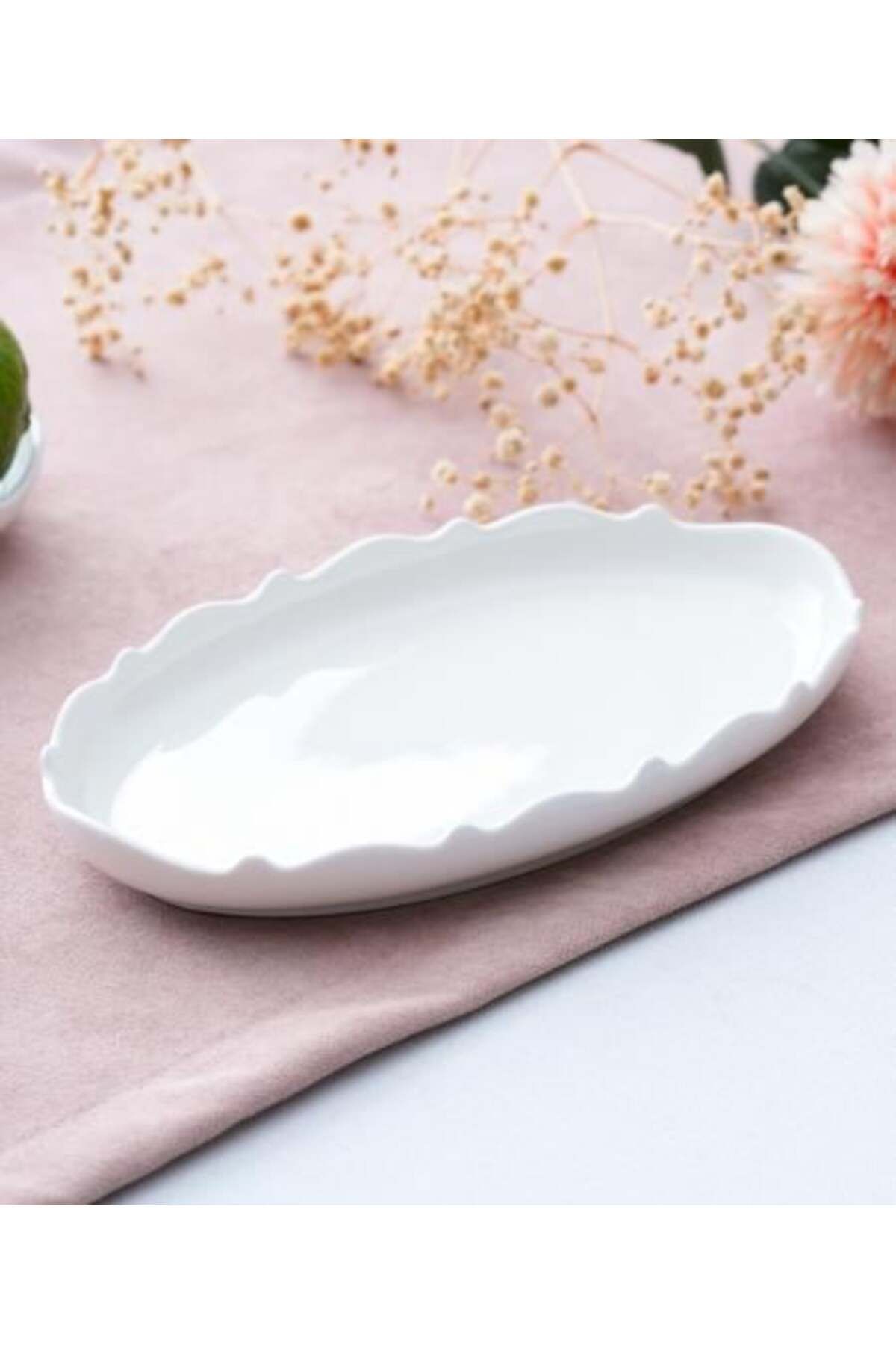 şirin eşyalarım Nirvana Porselen Oval Kayık Tabak - 20 cm / 1 Adet