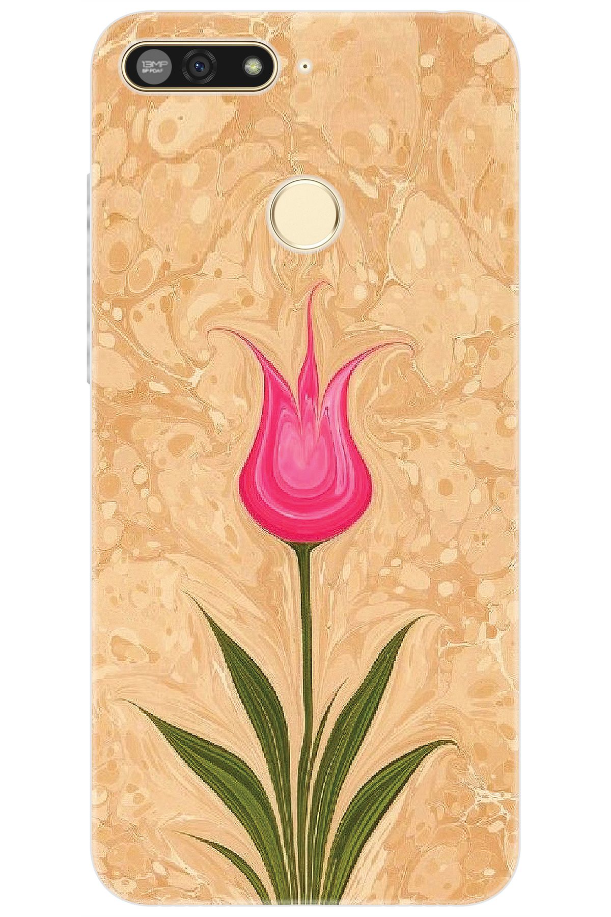 Ceppare Honor 7A (AUM-L29) Uyumlu Kılıf Desen Baskılı Silikon Lale Tasarım STK:544 CP-UUmMx83