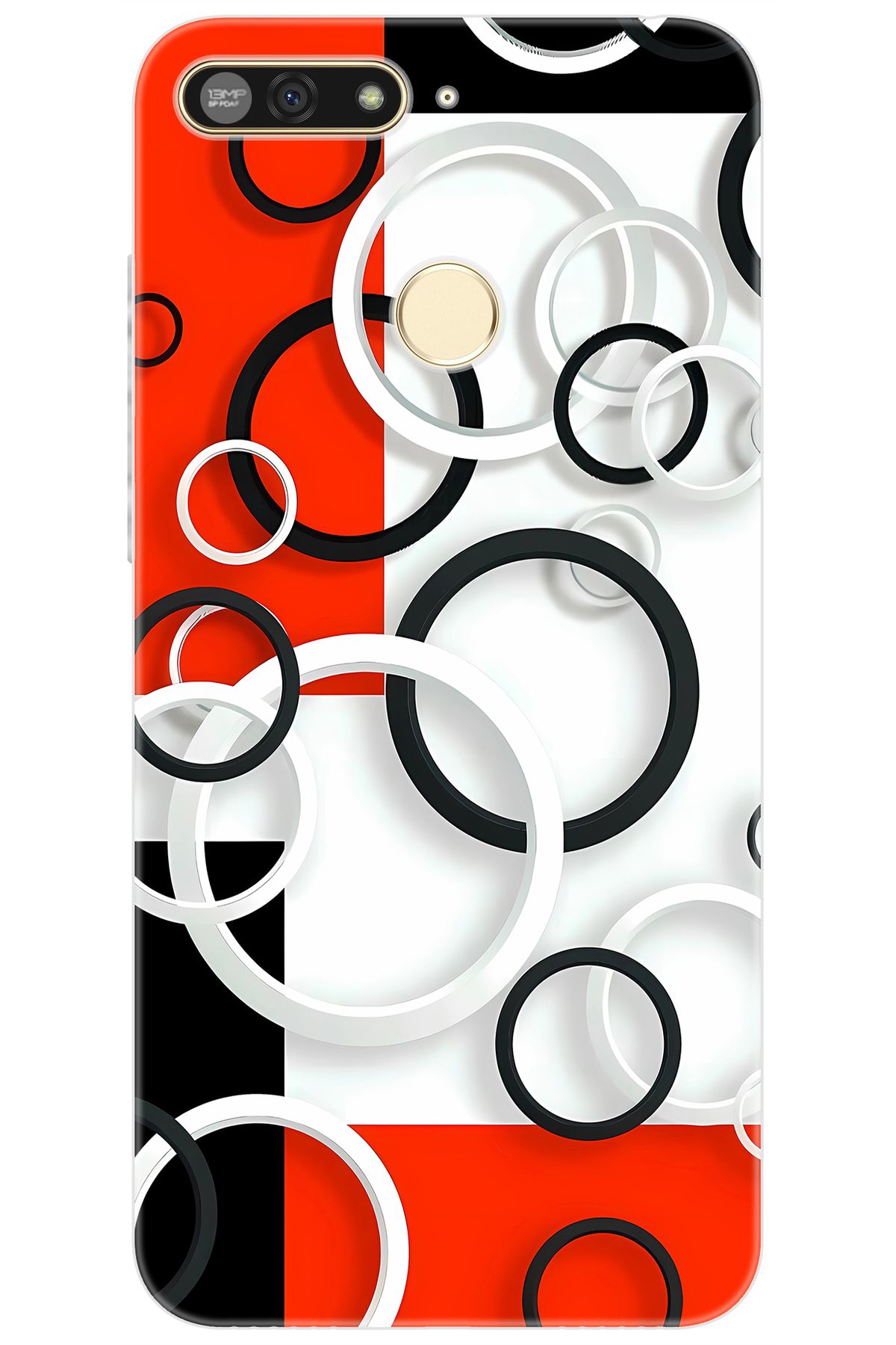 Ceppare Honor 7A (AUM-L29) Uyumlu Kılıf Desen Baskılı Silikon Daire Tasarım STK:631 CP-CUDHYDU