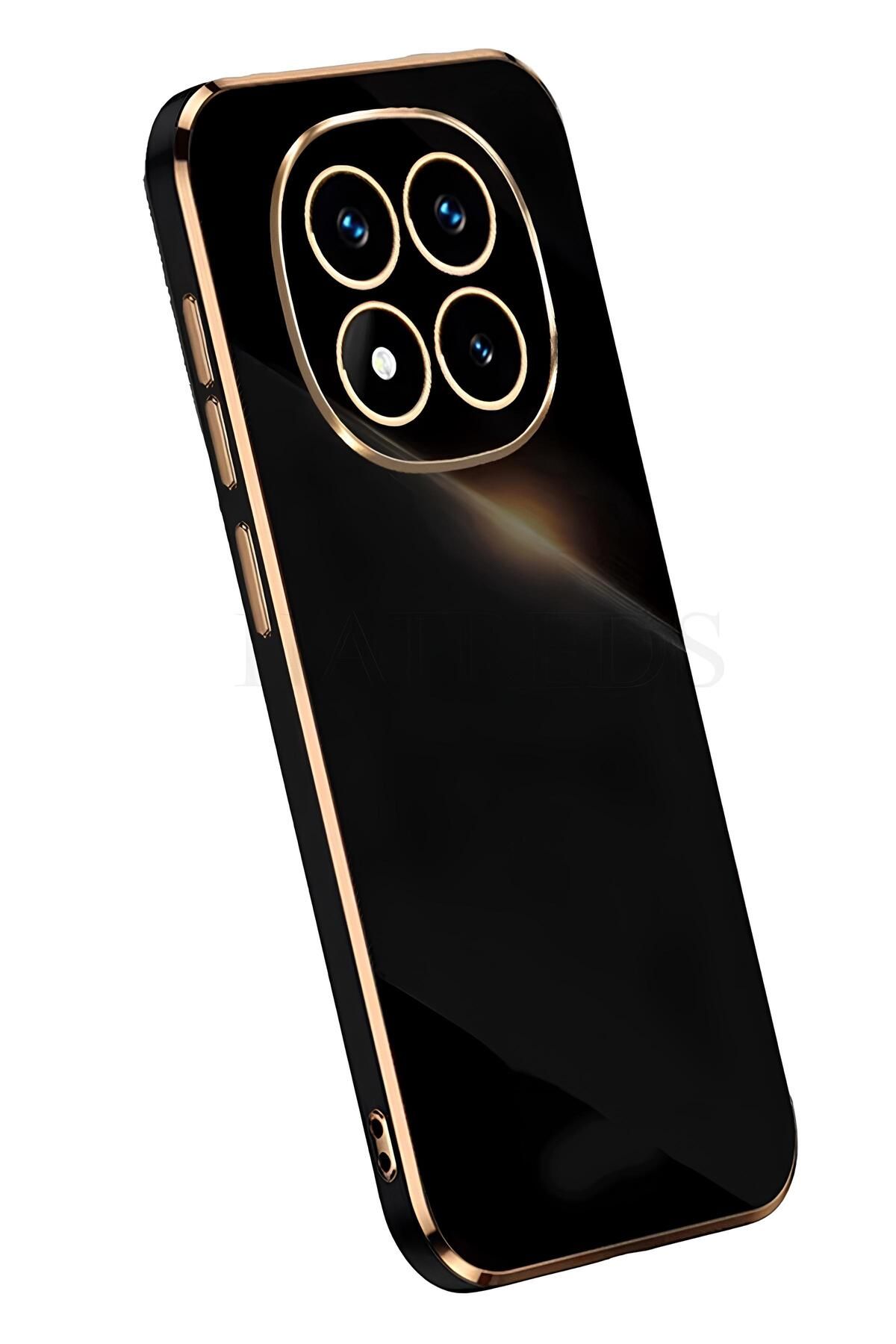 Hatreds Xiaomi Redmi Note 14 Pro 5G Kılıf Parlak Altın Kenarlı Kamera Korumalı Dayanıklı Kapak