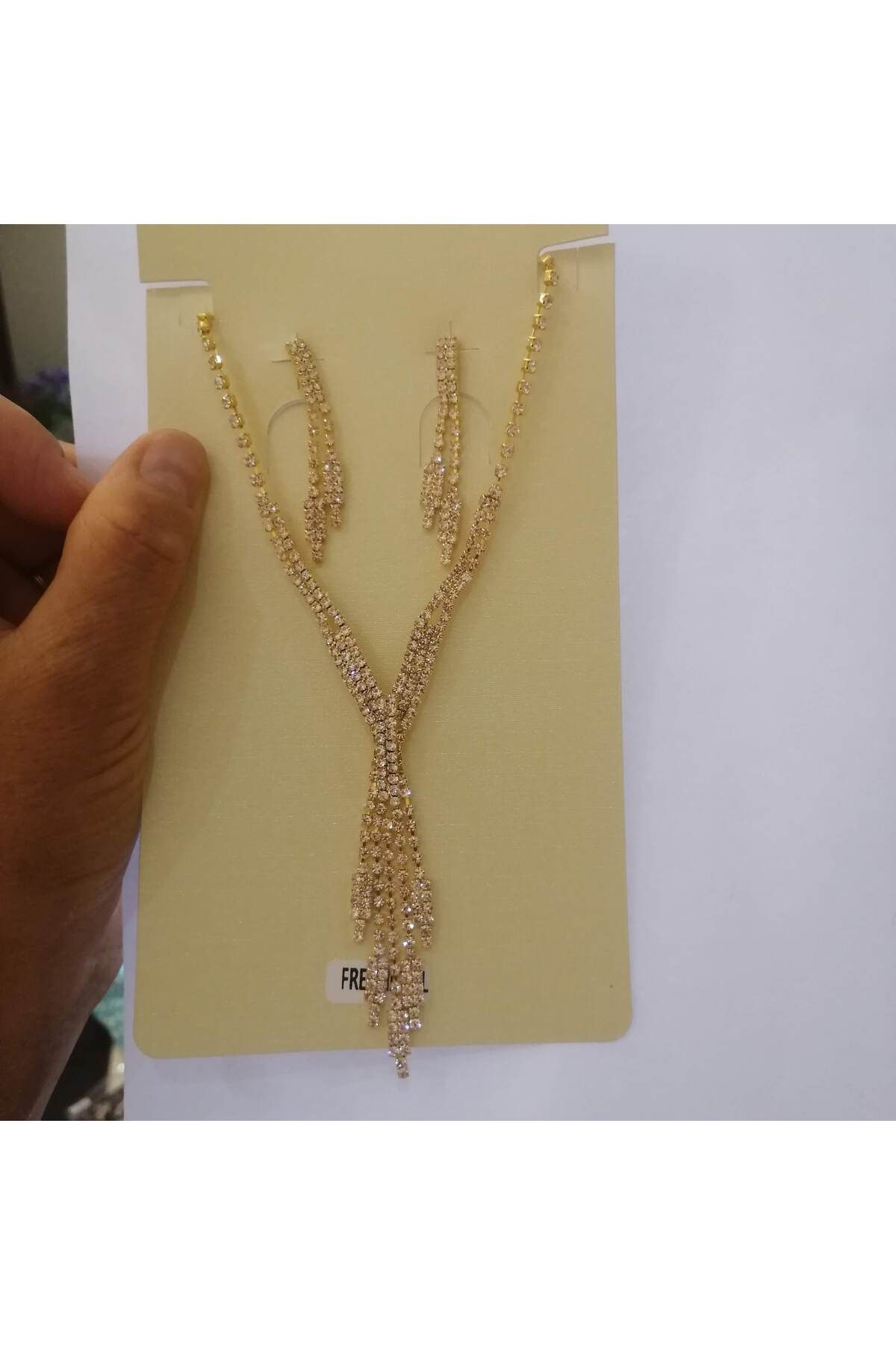 roketim Taşlı kolye ve küpe takımı