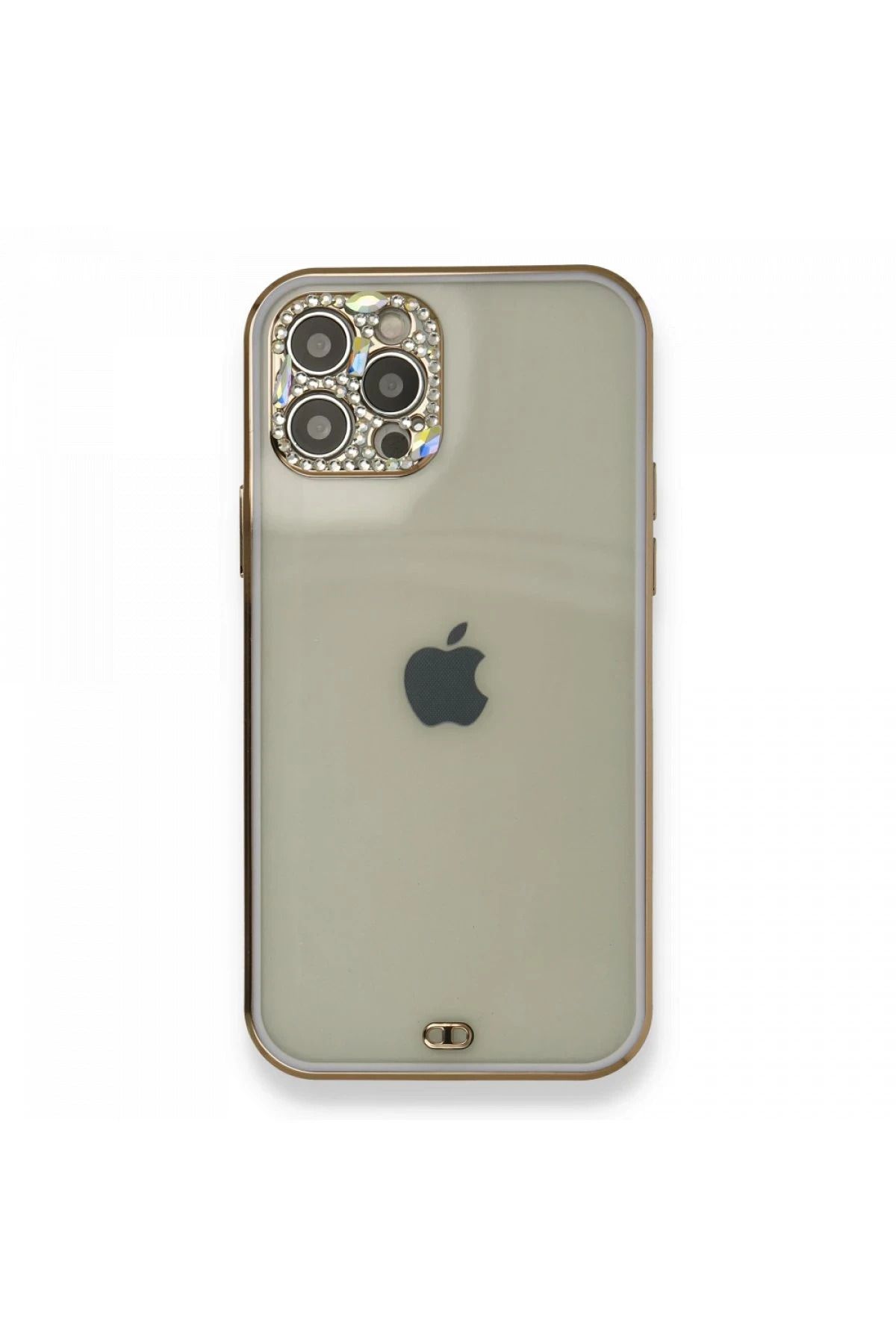 NewFace iPhone 12 Pro Kılıf Liva Taşlı Silikon - Mor JOJUA