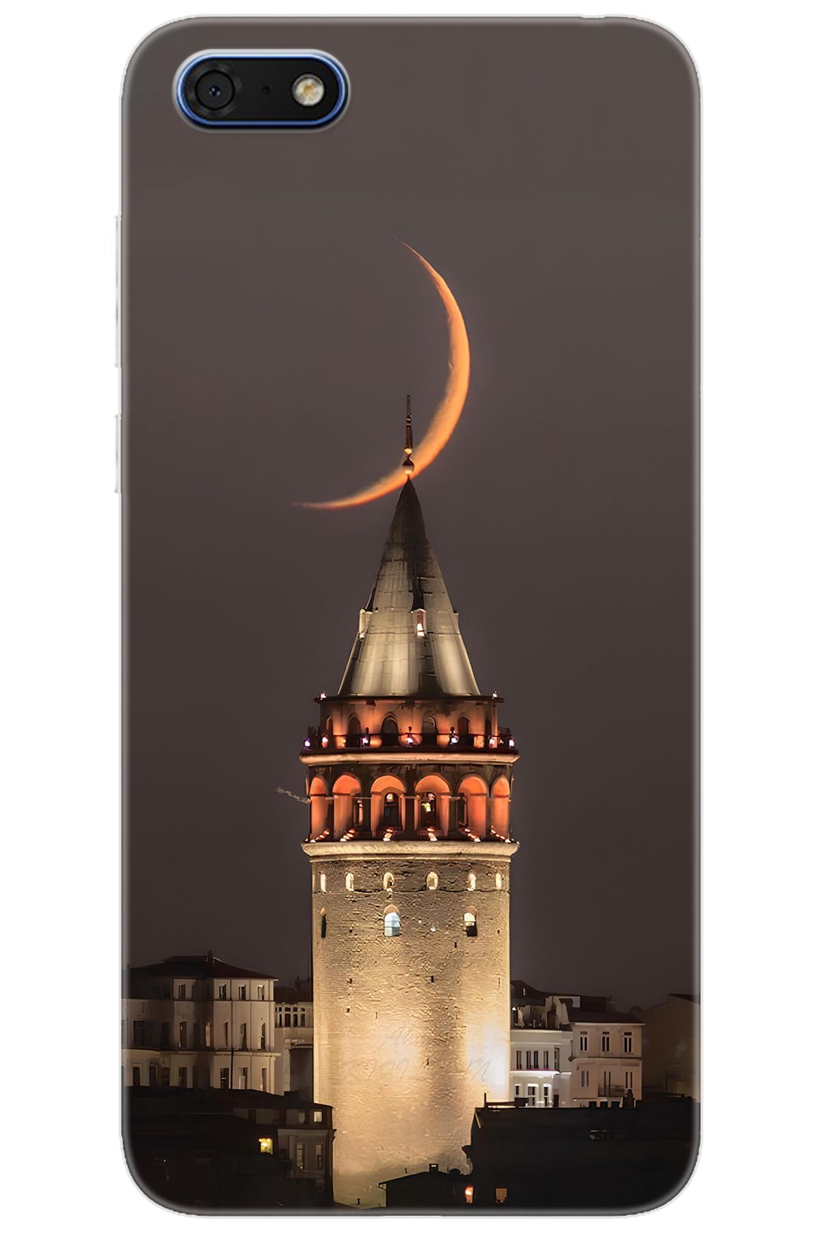 Ceppare Huawei Y5 2018 (DRA-L21) Uyumlu Kılıf Desen Baskılı Silikon Galata Kulesi STK:673 CP-UQVUq2O