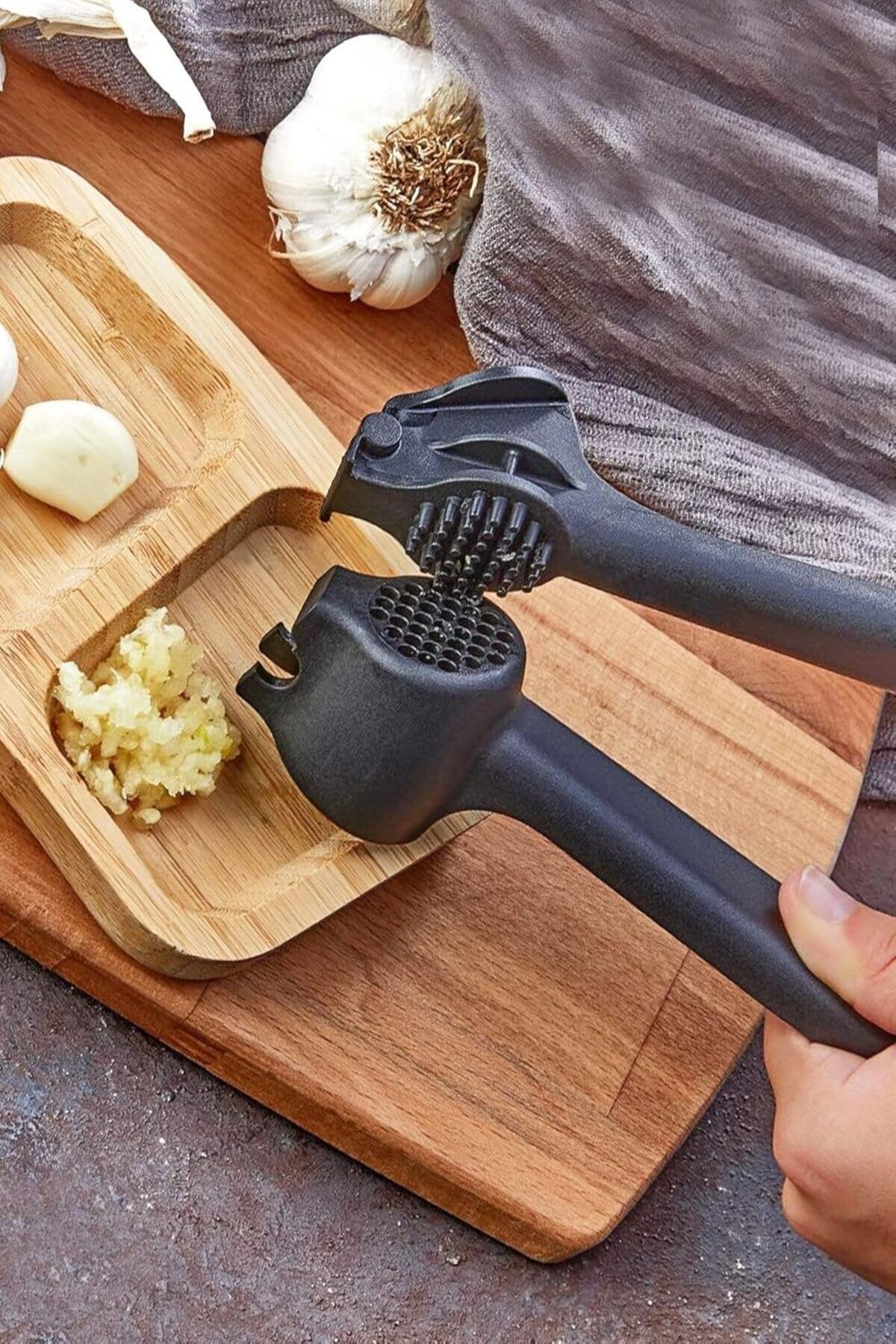 STOREMAX nffashopm Kitchen Pratik Sert Plastik Siyah Sarımsak Ezici Kırılmaya Dayanıklı Kolay Temizleneb