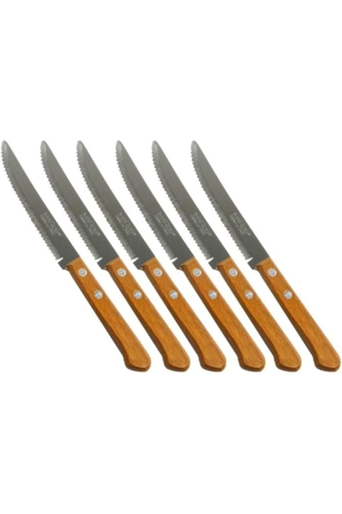 STOREMAX nffashopm Orijinal Ahşap Saplı Et Biftek Bıçağı 6'lı 914tr storestarx 1051353