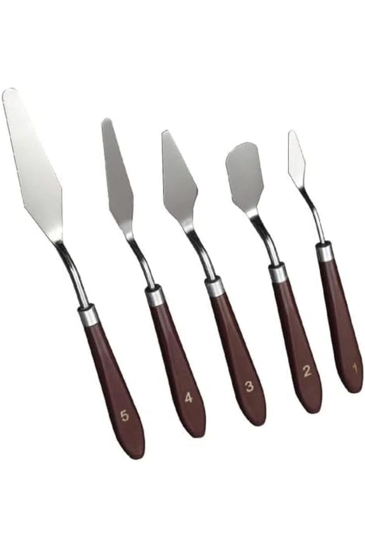 STOREMAX 5 Parça Paslanmaz Çelik Spatula Seti Seramik Kil Hamuru Pasta Kreması Hamur Bıçağı