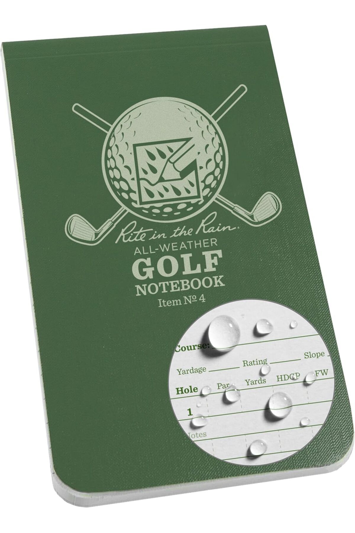 STOREMAX cmllashop in the Rain All Weather Golf Not Defteri, 8,9 x 15,2 cm, Green Field Flex, Club Yardage Bo