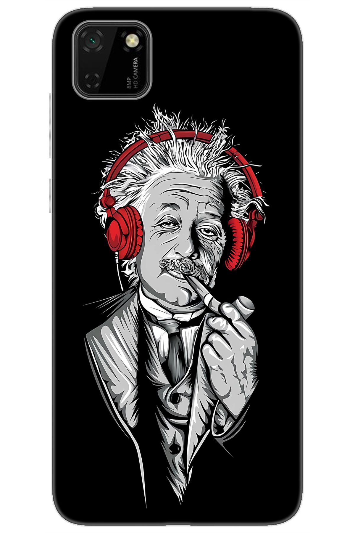 Ceppare Huawei Y5P (DRA-LX9) Uyumlu Kılıf Desen Baskılı Silikon Albert Einstein STK:658 CP-ARzVbQW