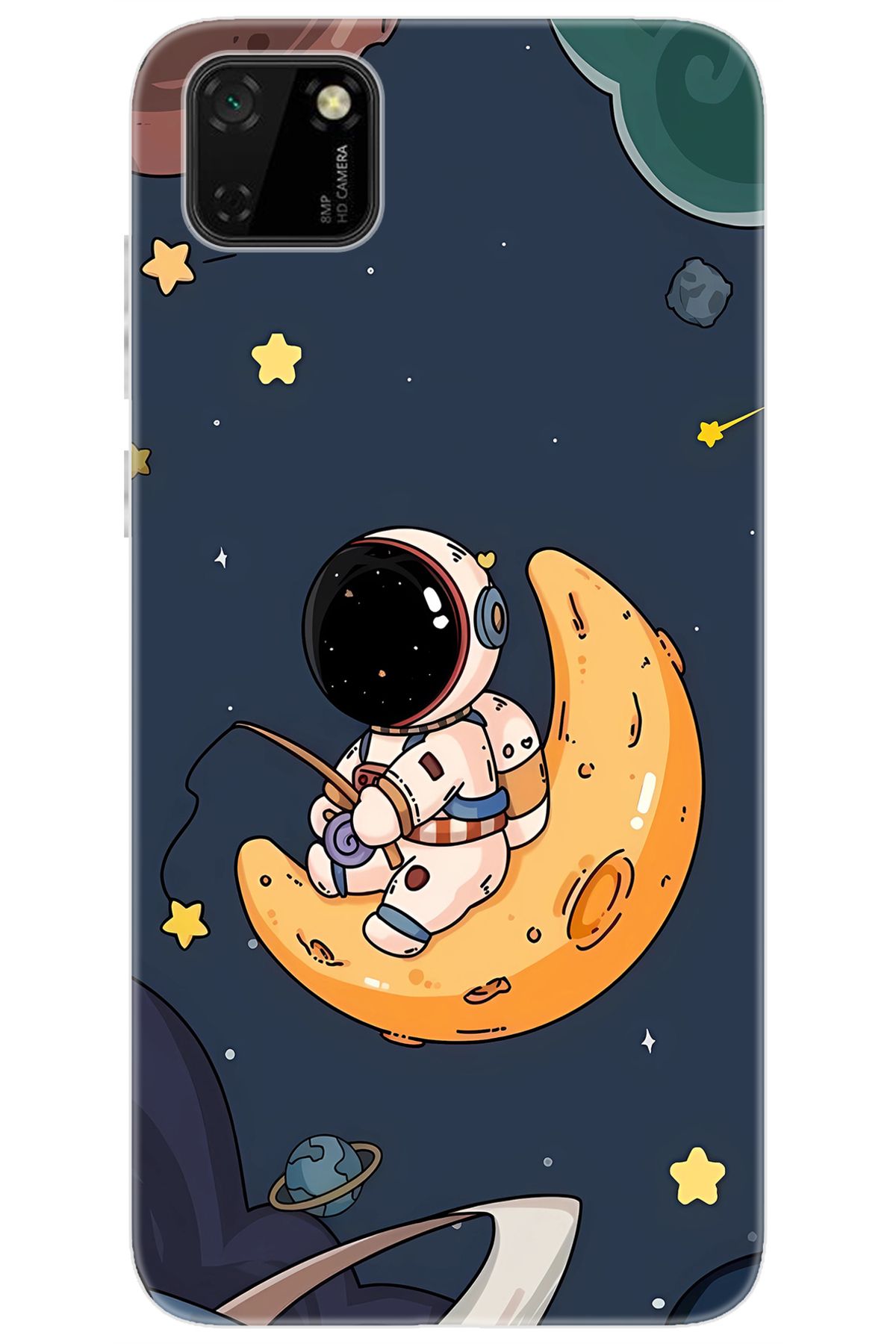 Ceppare Huawei Y5P (DRA-LX9) Uyumlu Kılıf Desen Baskılı Silikon Astronot STK:698 CP-DkHL5MB