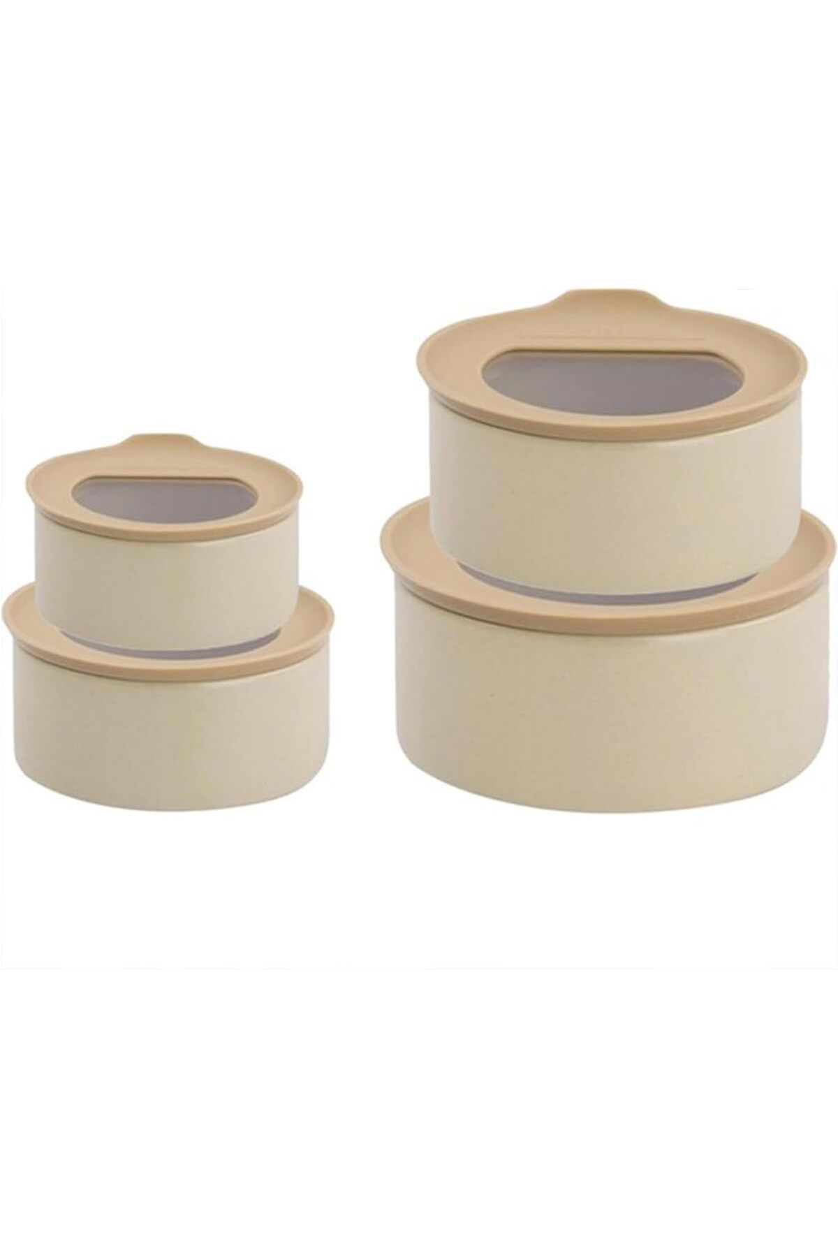 STOREMAX nffashopm Fika One 4'lü Seramik Saklama Kabı Seti Bej storestarx 1051353