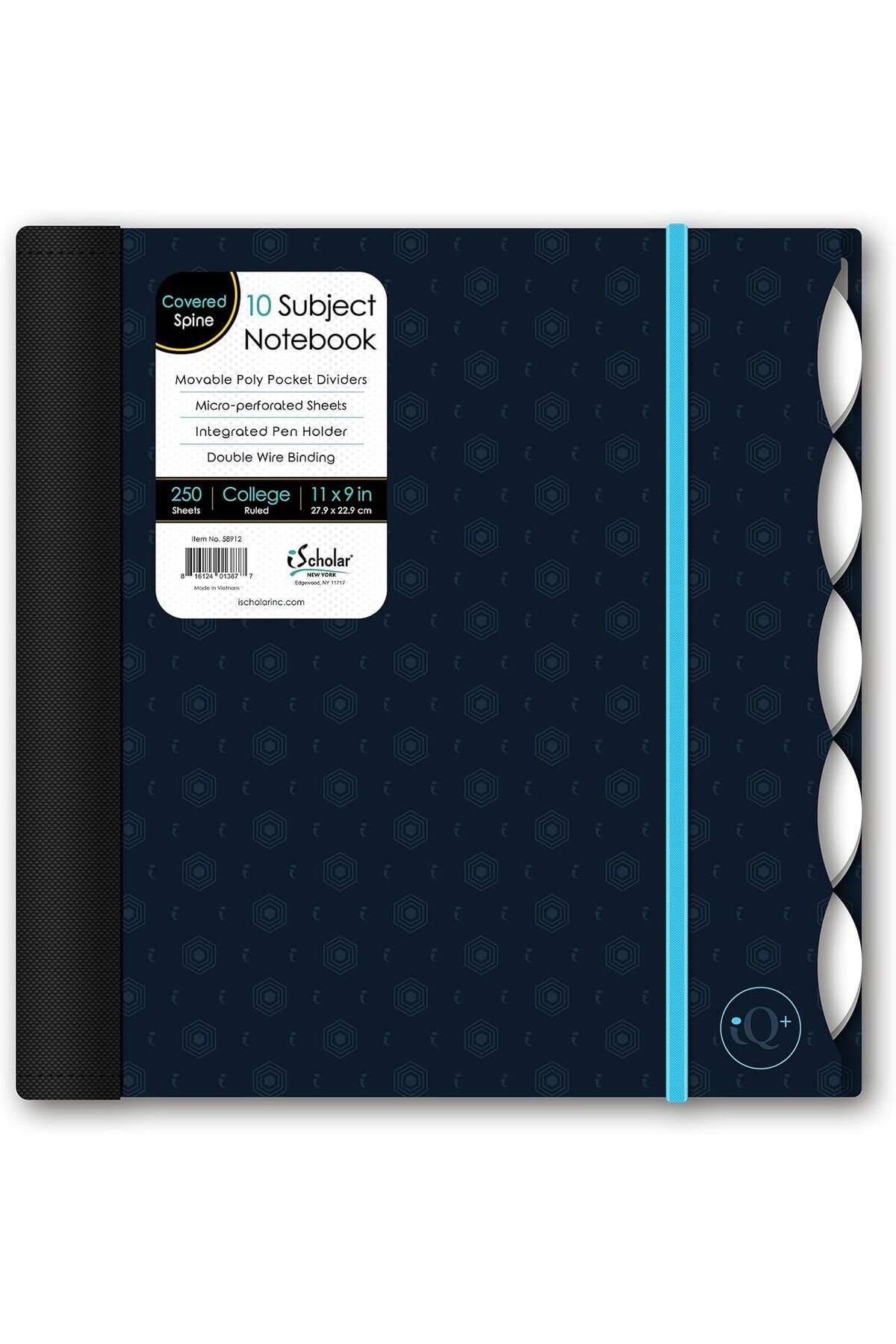 STOREMAX nffashopm iQ Poly Fashion Cover 10 bölmeli not defteri, kolej çizgili, 27,9 x 21,6 cm, 250 yaprak,