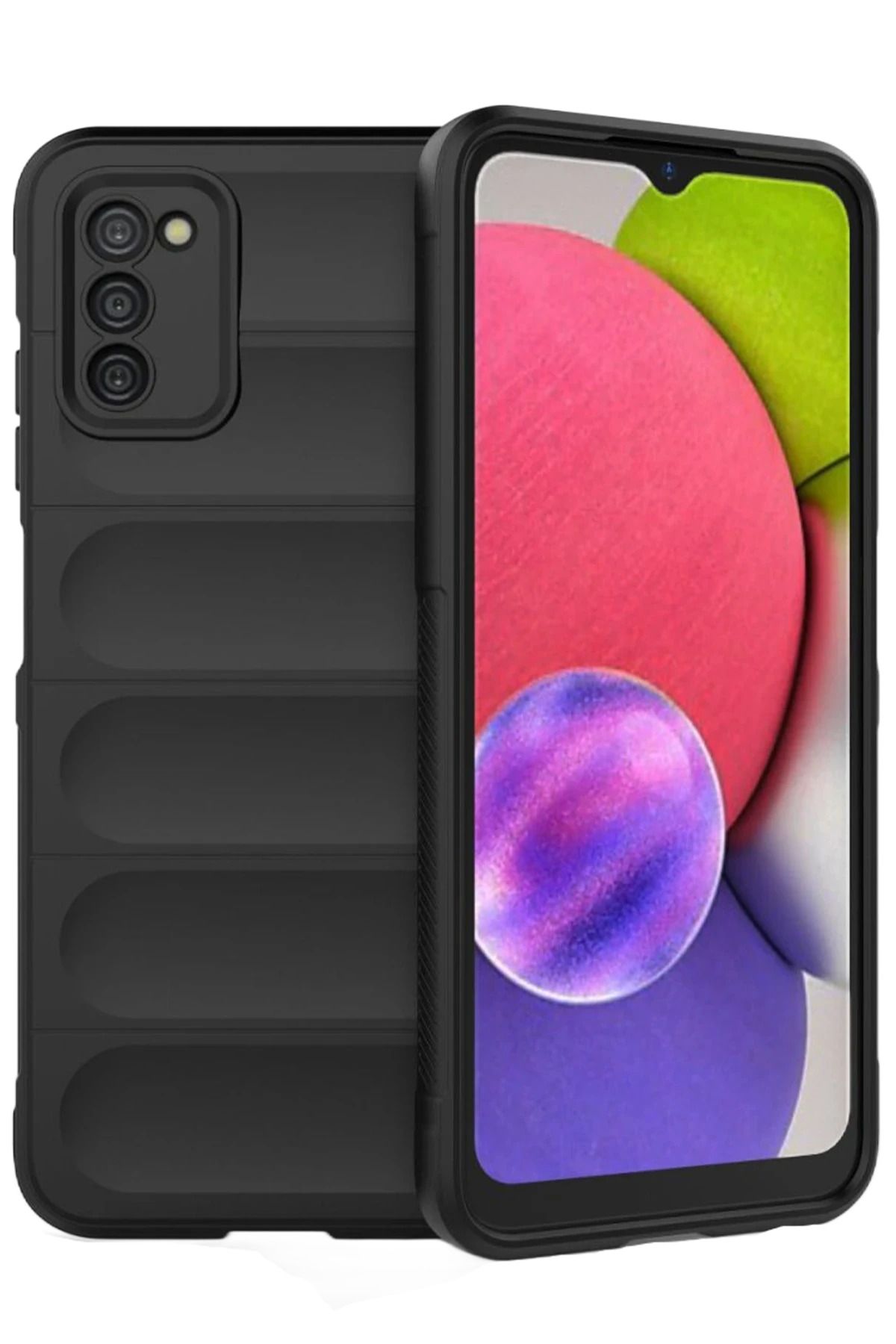NewFace Galaxy A03S  uyumlu Kılıf Optimum Silikon - Siyah