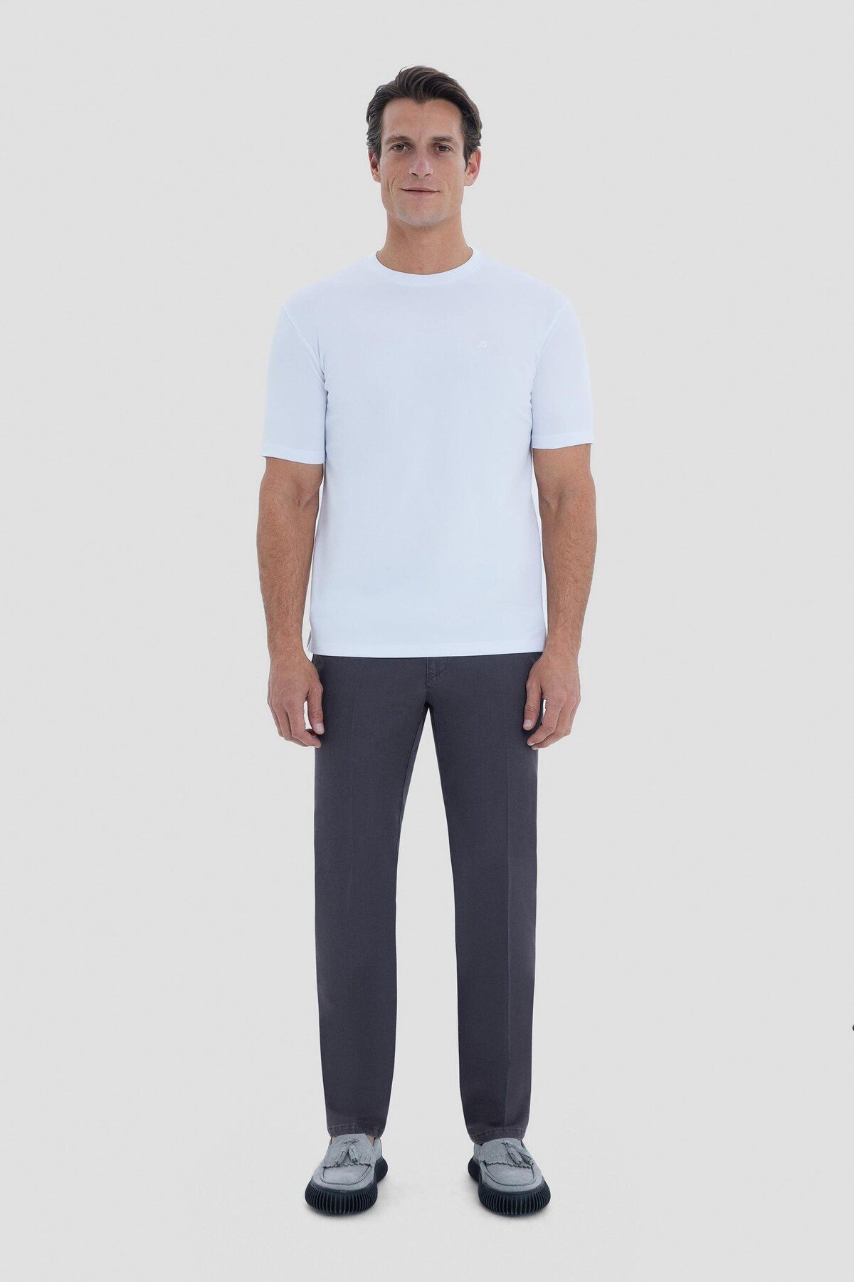 Sabri Özel Bisiklet Yaka Beyaz T-shirt