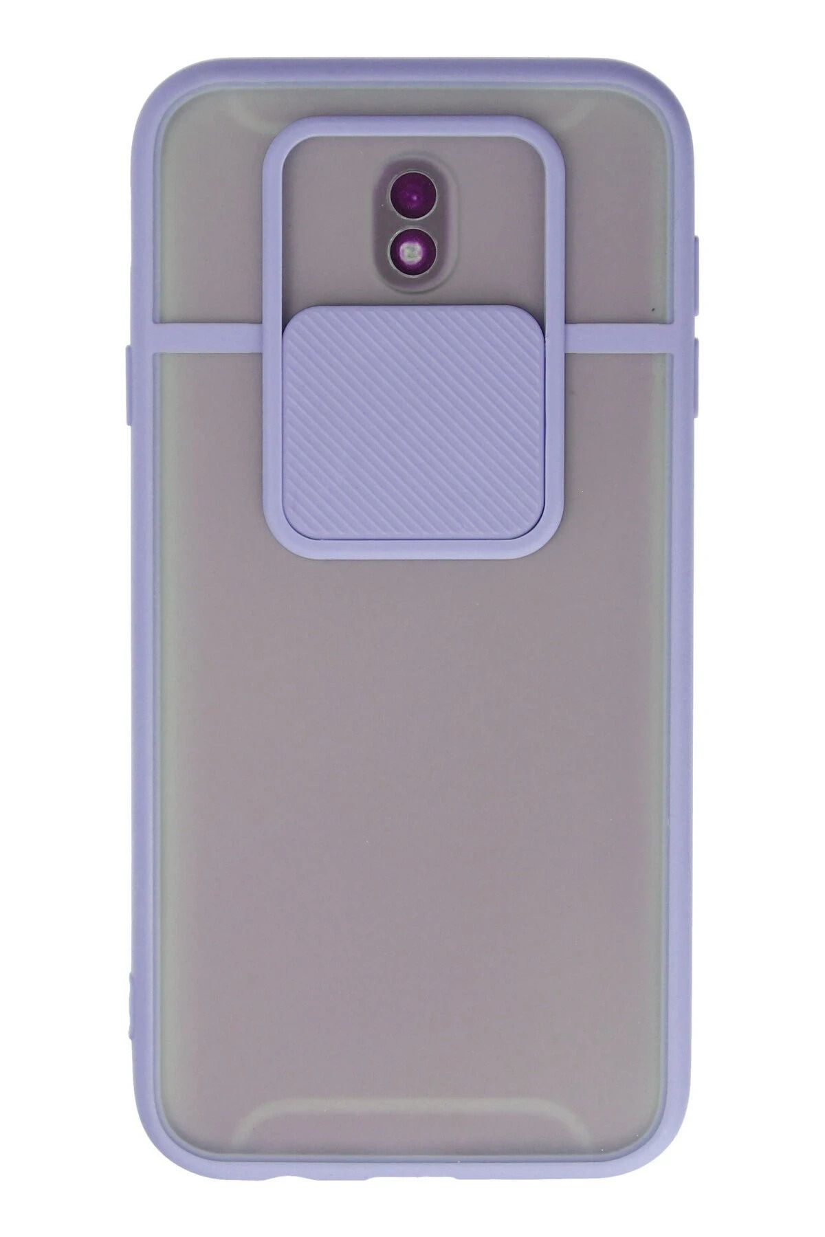 NewFace Samsung Galaxy J7 Pro / J730 Kılıf Palm Buzlu Kamera Sürgülü Silikon - Lila FERRG