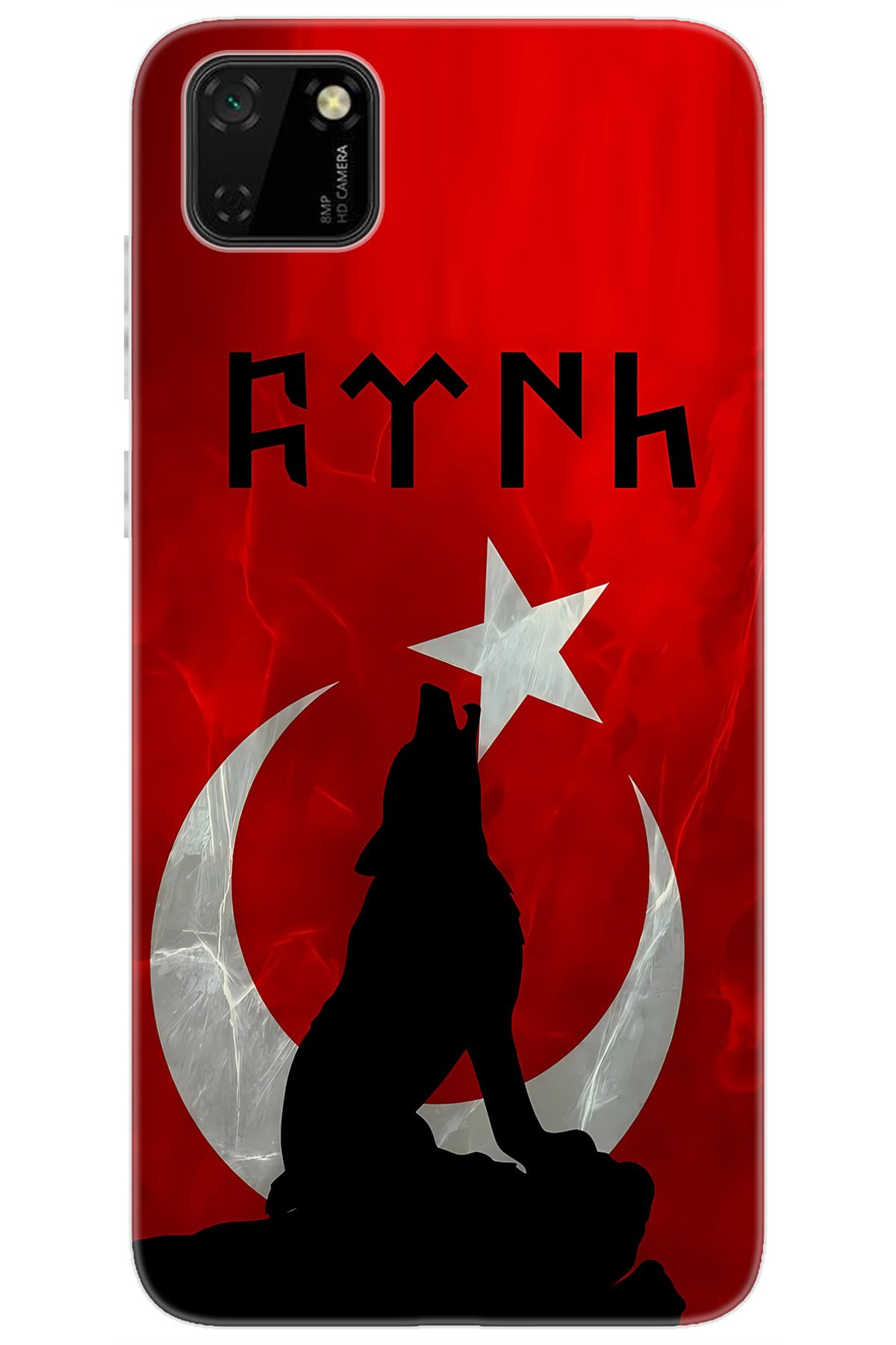 Ceppare Huawei Y5P (DRA-LX9) Uyumlu Kılıf Desen Baskılı Silikon Kurt ve Göktürkçe STK:637 CP-nmkxJ8e