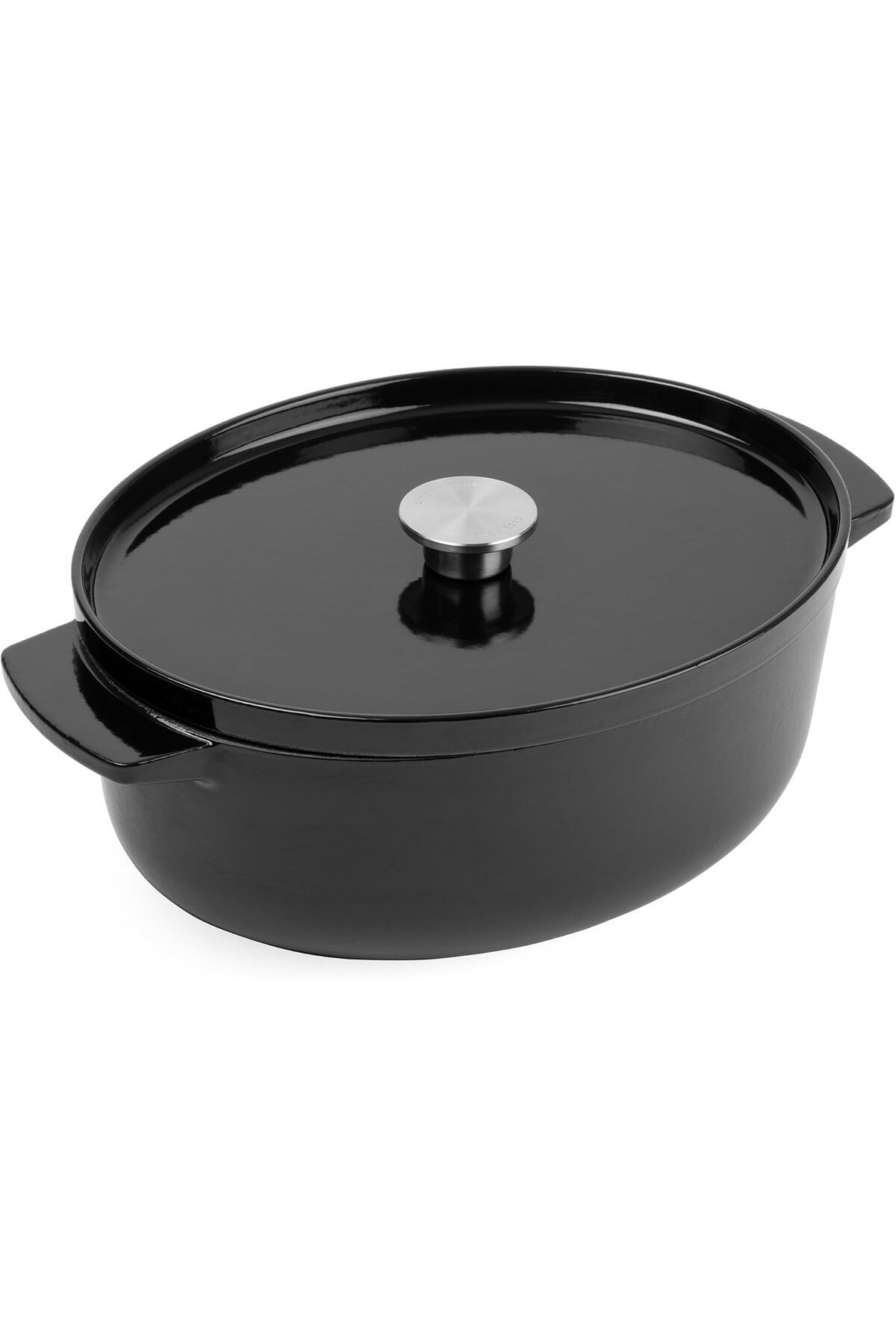 STOREMAX nffashopm Cast Iron 30 cm/5,6 L oval kapaklı tencere, kaliteli, sağlam ve uzun ömürlü, kızartm